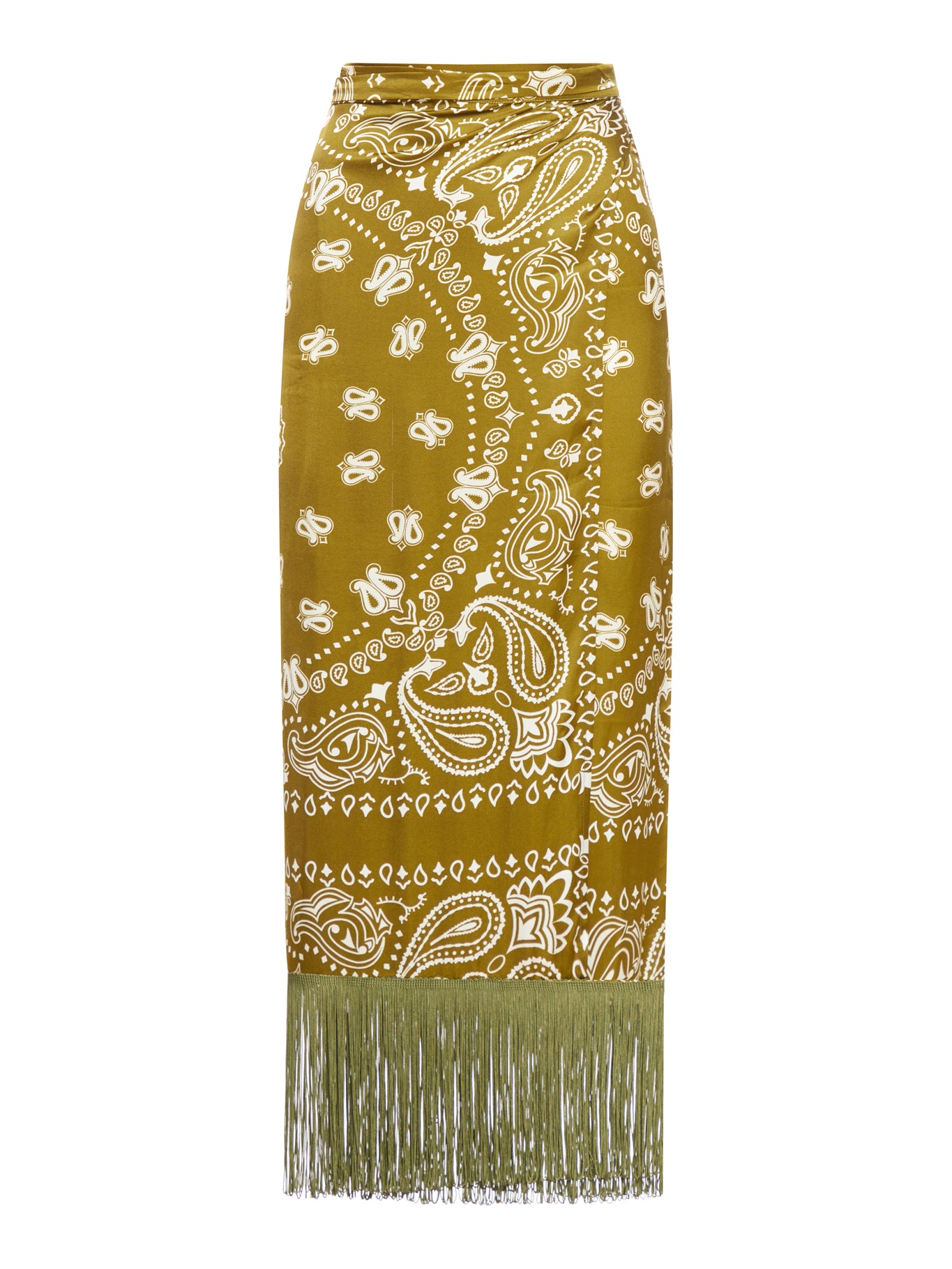 Bohemian Fringed Printed Viscose Wrap Skirt for Women - Flowy Beach Skirt with Ethnic Pattern, Summer Vacation & Festival Outfit