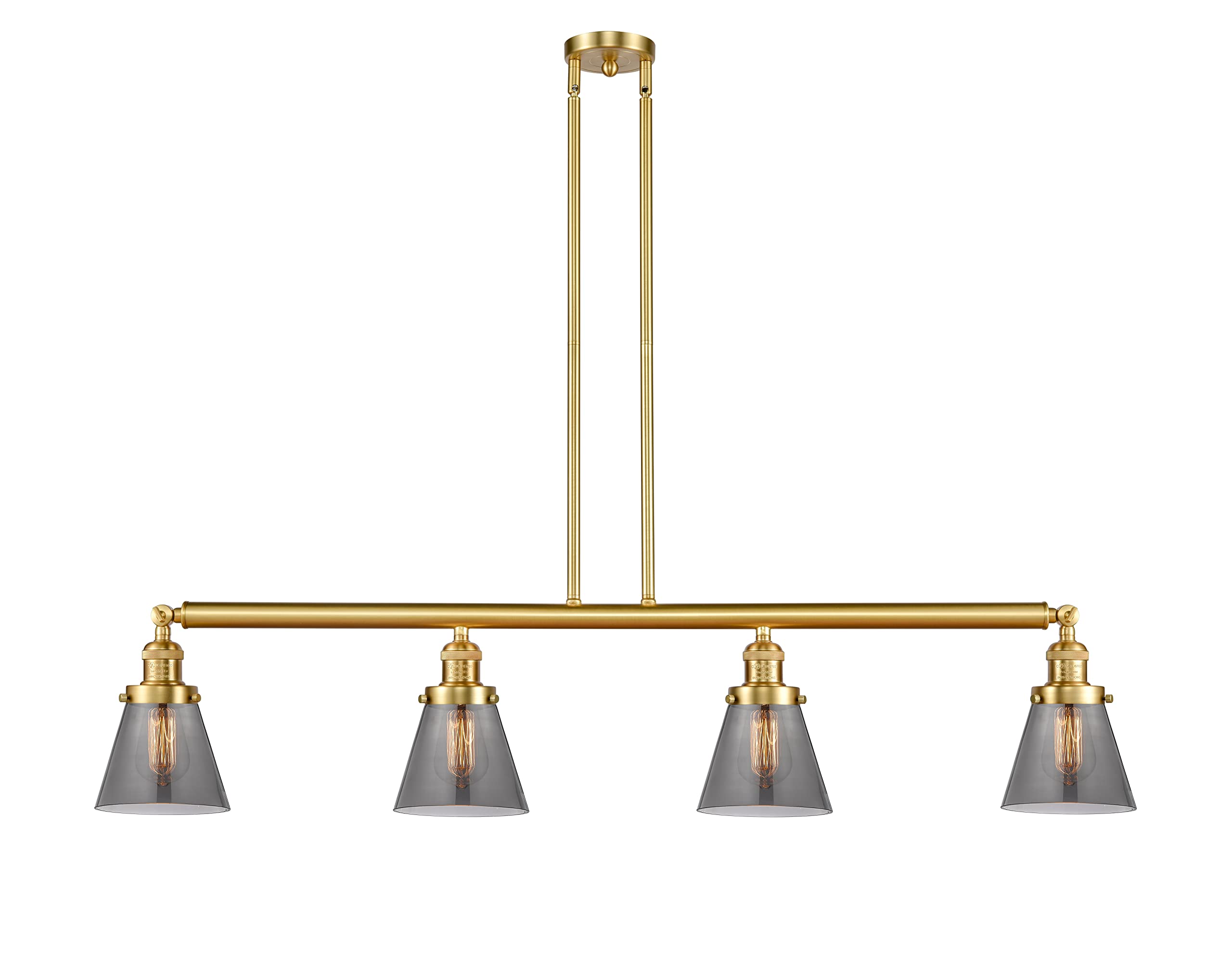 214-SG-G63-LED Small Cone 4 Light Island Pendant Light - Modern Kitchen Island Lighting for Dining Room, Bar Counter, and Restaurant Decor