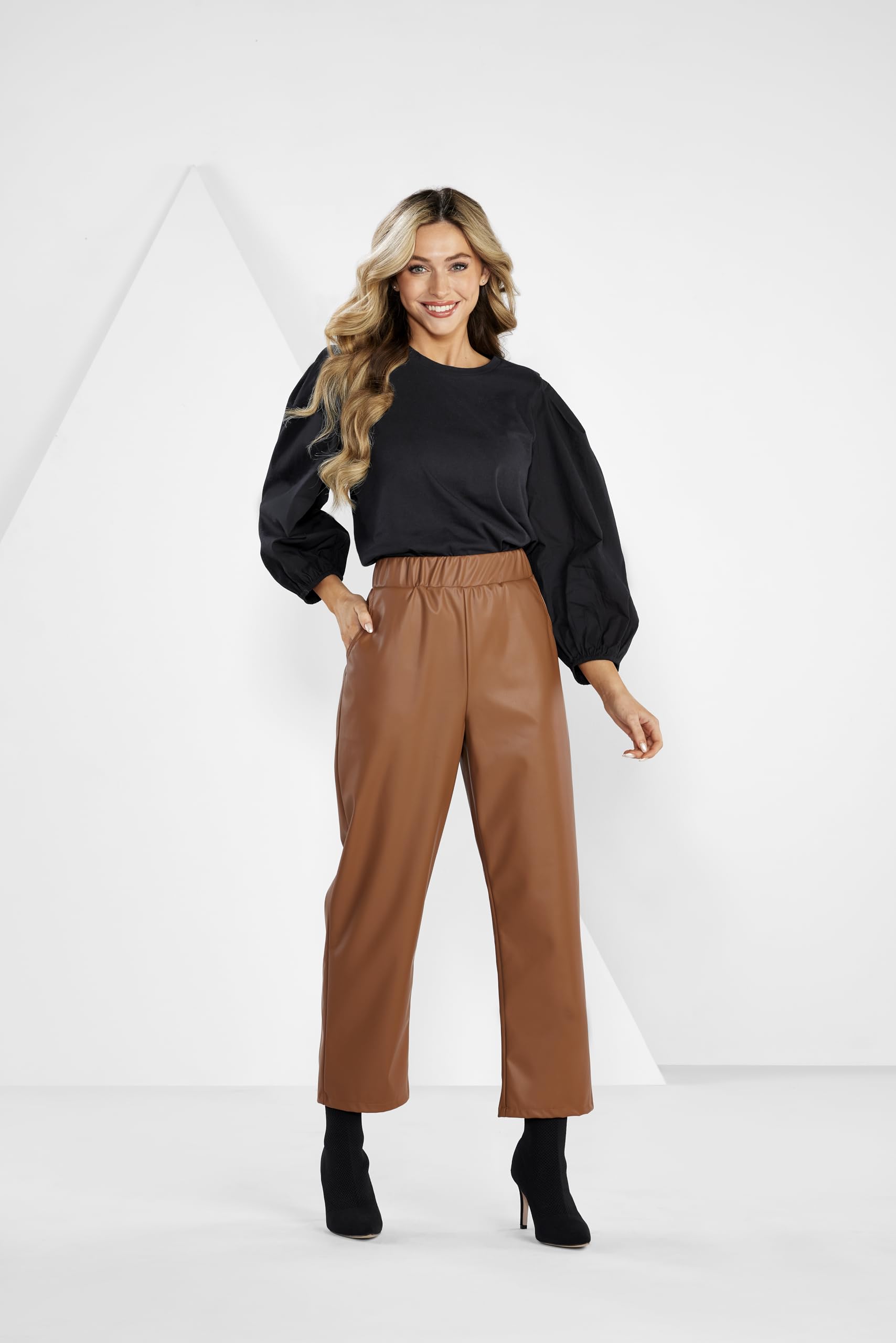 Mud Pie Women's Ballard Leather Pants - Stylish Faux Leather Leggings for Casual & Night Out | Perfect for Work, Date Night & Everyday Wear