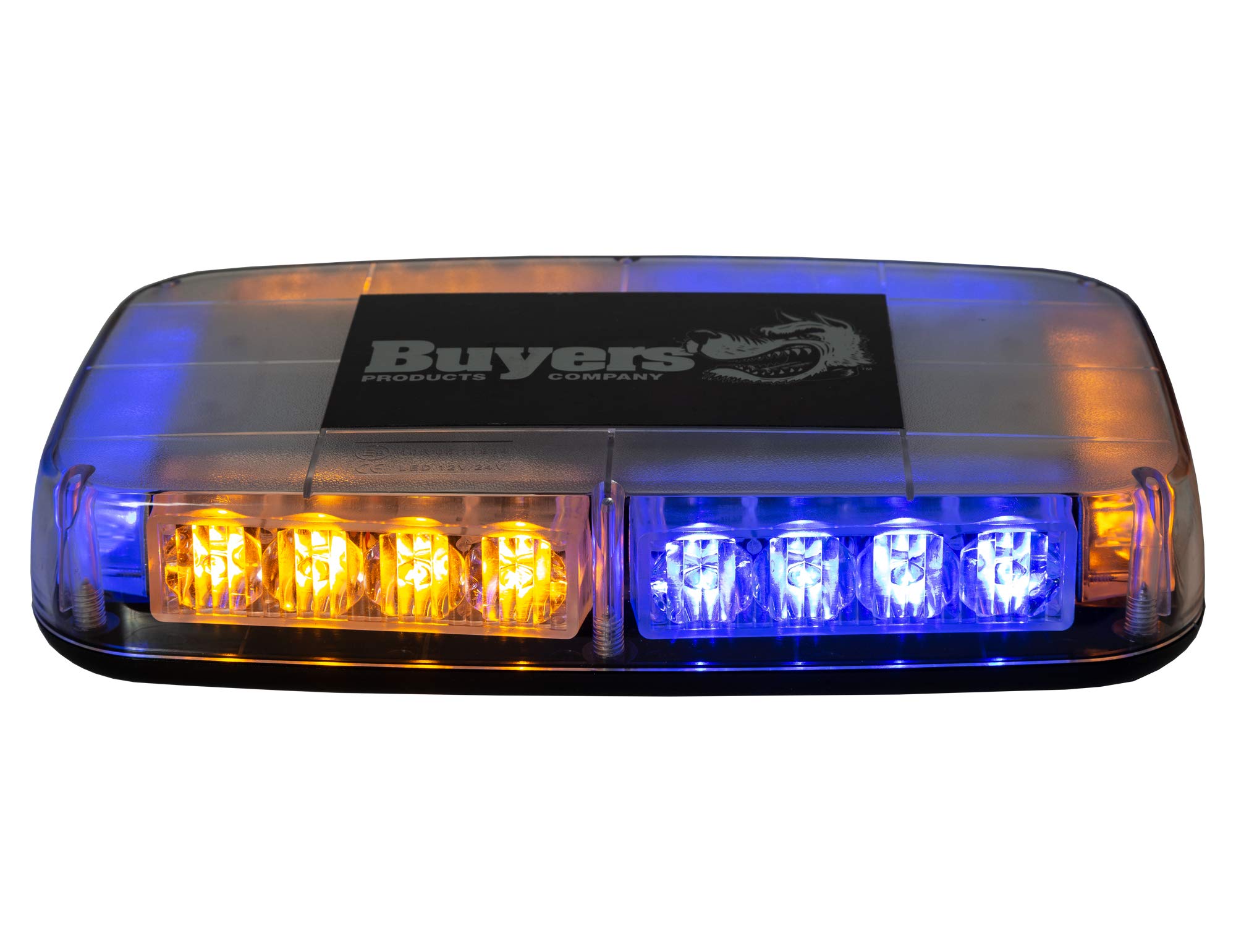 Buyers Products 11 Inch Rectangular Multi-Mount Amber/Blue LED Mini Light Bar - Waterproof Off-Road Vehicle Lighting for Trucks, ATVs, UTVs & Emergency Vehicles