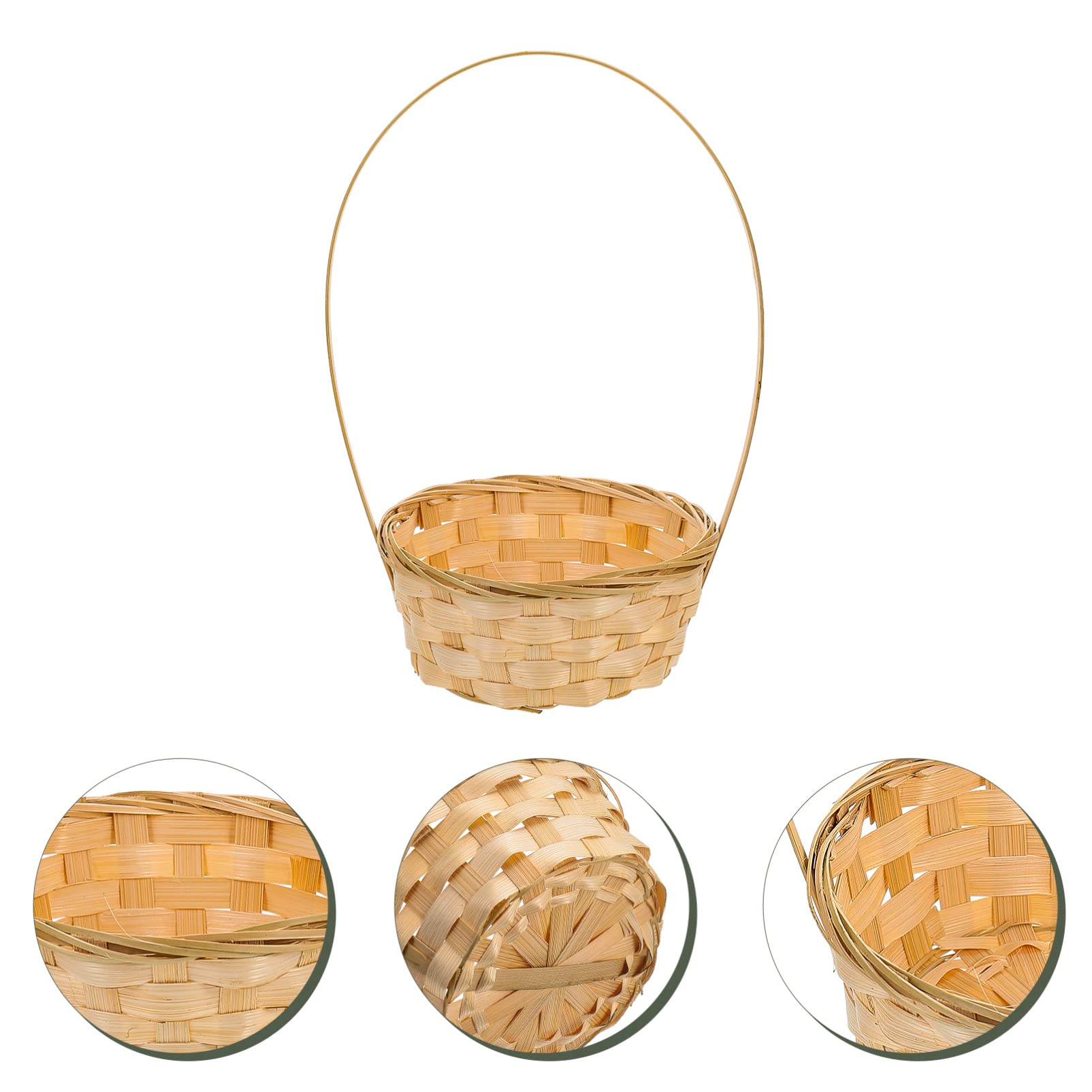 Zerodeko 2-Pack Woven Storage Baskets - Rustic Rattan Flower Basket with Handles for Plants, Bread, and Floral Arrangements | Home, Office, Garden Decor | Perfect for Organizing, Displaying Flowers, and Enhancing Farmhouse Style Decor