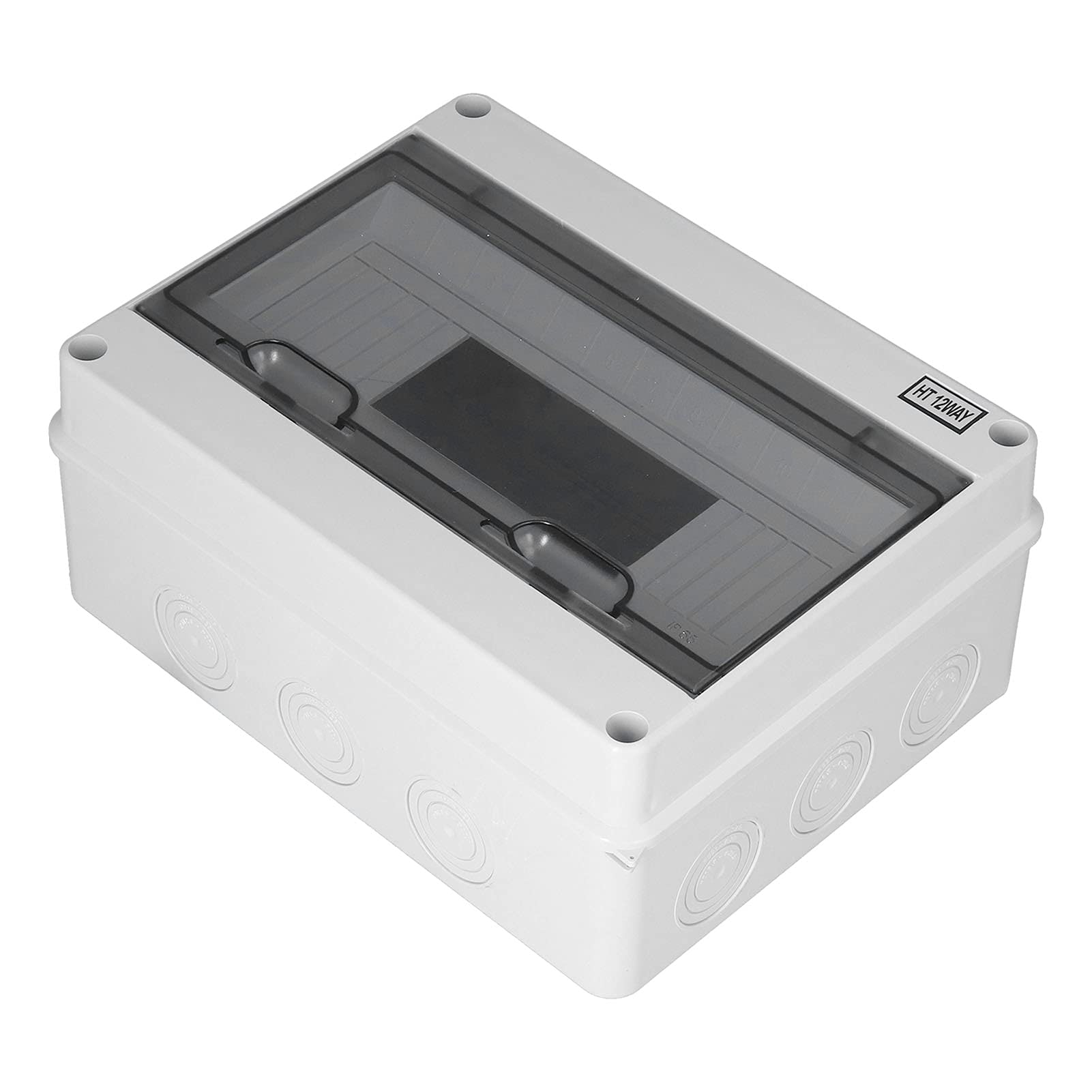 12-Way Circuit Breaker Box - Transparent PC Electrical Enclosure with High Insulation for Safe Power Distribution | Ideal for Home, Office & Industrial Electrical Wiring