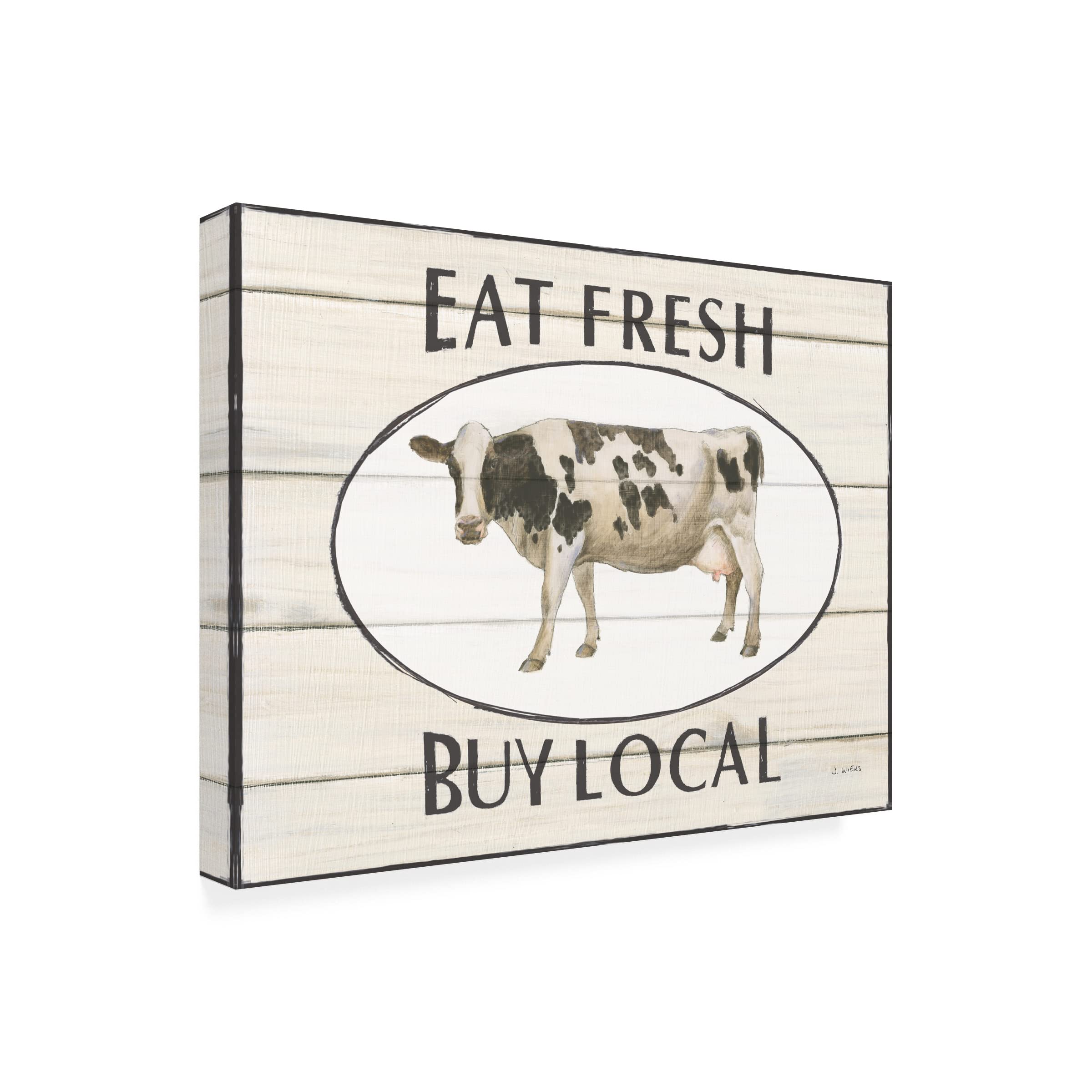 Trademark Fine Art 'Country Cow V' Canvas Art by James Wiens - Farmhouse Wall Decor for Living Room, Bedroom & Office
