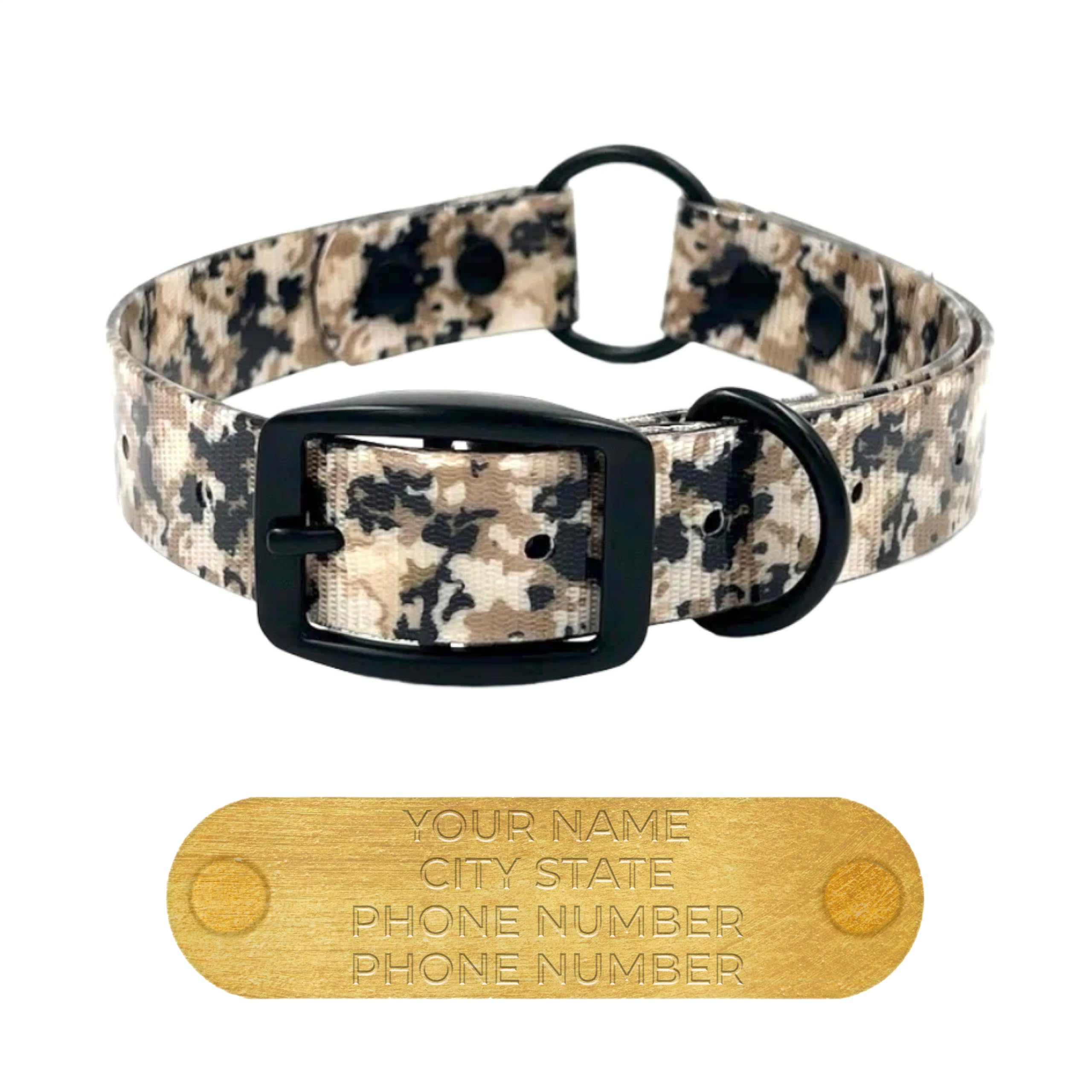 **Regal Dog Products Large Camo Hunting Dog Collar – Custom Engraved Name Plate & Heavy-Duty Black Hardware | Waterproof, Durable Personalized Dog Collar for Hunting, Training & Outdoor Adventures | Available in Small & Medium Sizes**