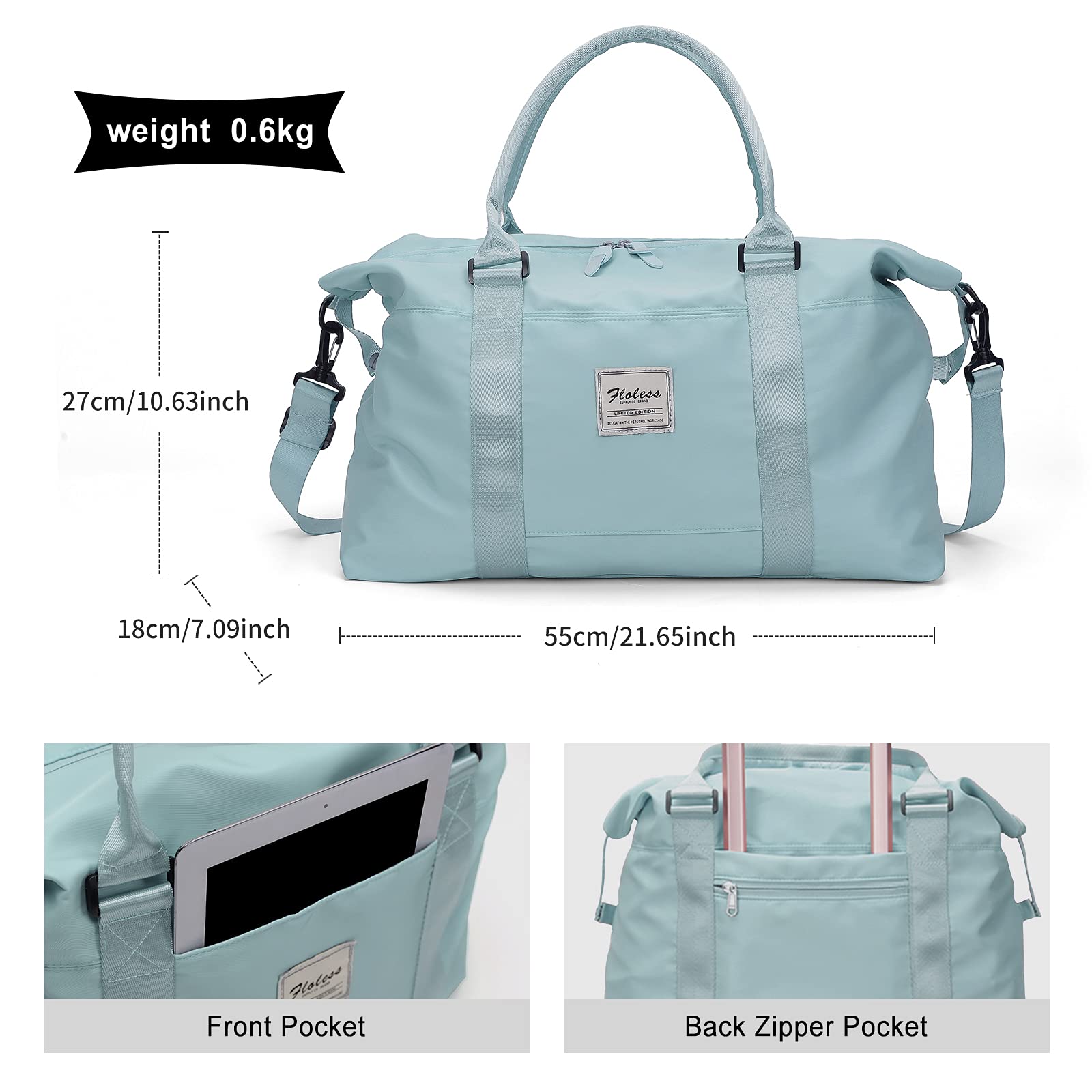 Best Travel Duffel Bag for Women - Lightweight Sports Tote Gym Bag & Shoulder Weekender Overnight Bag - Perfect for Gym, Yoga, Travel and Weekend Getaways