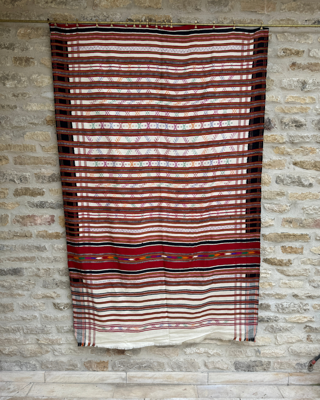 Handmade Tribal Woven Fabric - Large Bohemian Throw Blanket for Sofa, Bed & Outdoor Picnics - Ethnic Home Decor & Cozy Living Room Accessory