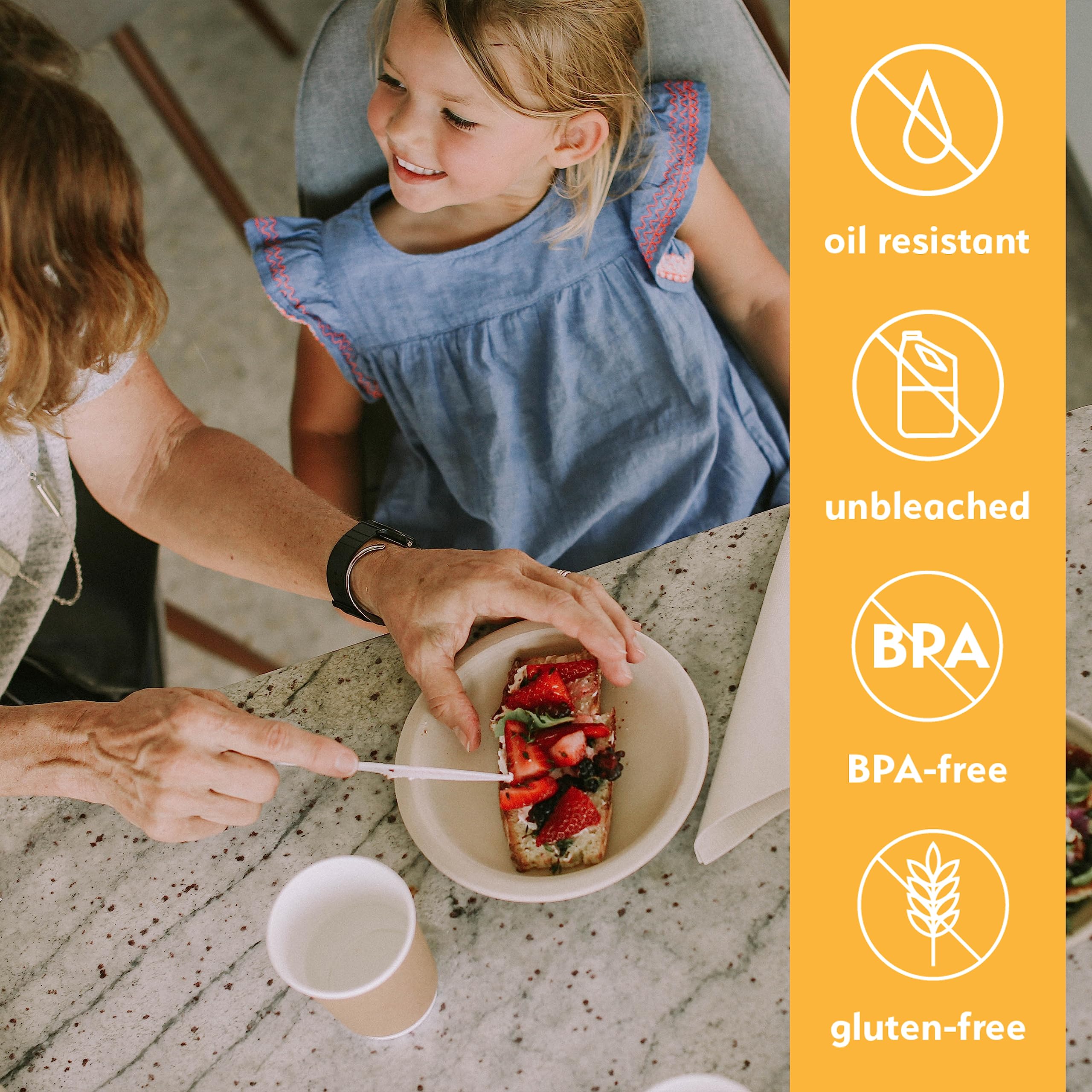 Eco-Friendly 100% Compostable Bamboo Paper Plates 7 Inch (240 Pack) - Biodegradable & Sturdy Small Dessert Plates for Parties, Picnics, BBQs & Events - Heavy-Duty Unbleached Disposable Plates by Earth's Natural Alternative