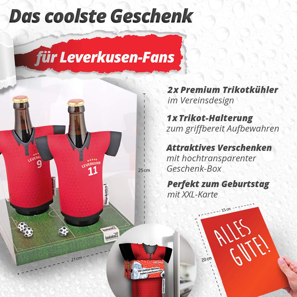 Bayer Leverkusen Jersey Cooler - Durable Bottle Cooler for Men, Perfect Gift for Husband, Boyfriend & Father - Birthday Present for Soccer Fans - Great for Game Day, Tailgating & Outdoor Activities