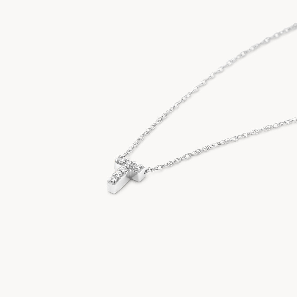 Diamond Letter T Necklace in Sterling Silver - Elegant Personalized Jewelry for Women, Perfect for Gifts, Anniversaries & Special Occasions