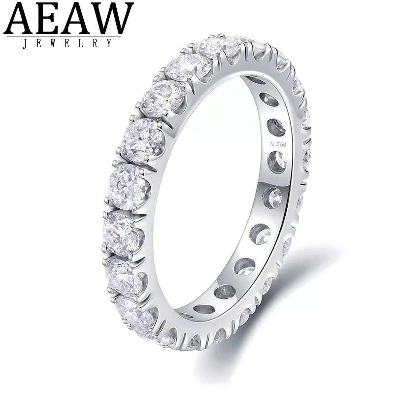 14K White Gold Round Moissanite Eternity Band 2.5mm 1.5ctw DF Color for Women - Perfect Wedding Ring, Anniversary Gift & Everyday Luxury Jewelry