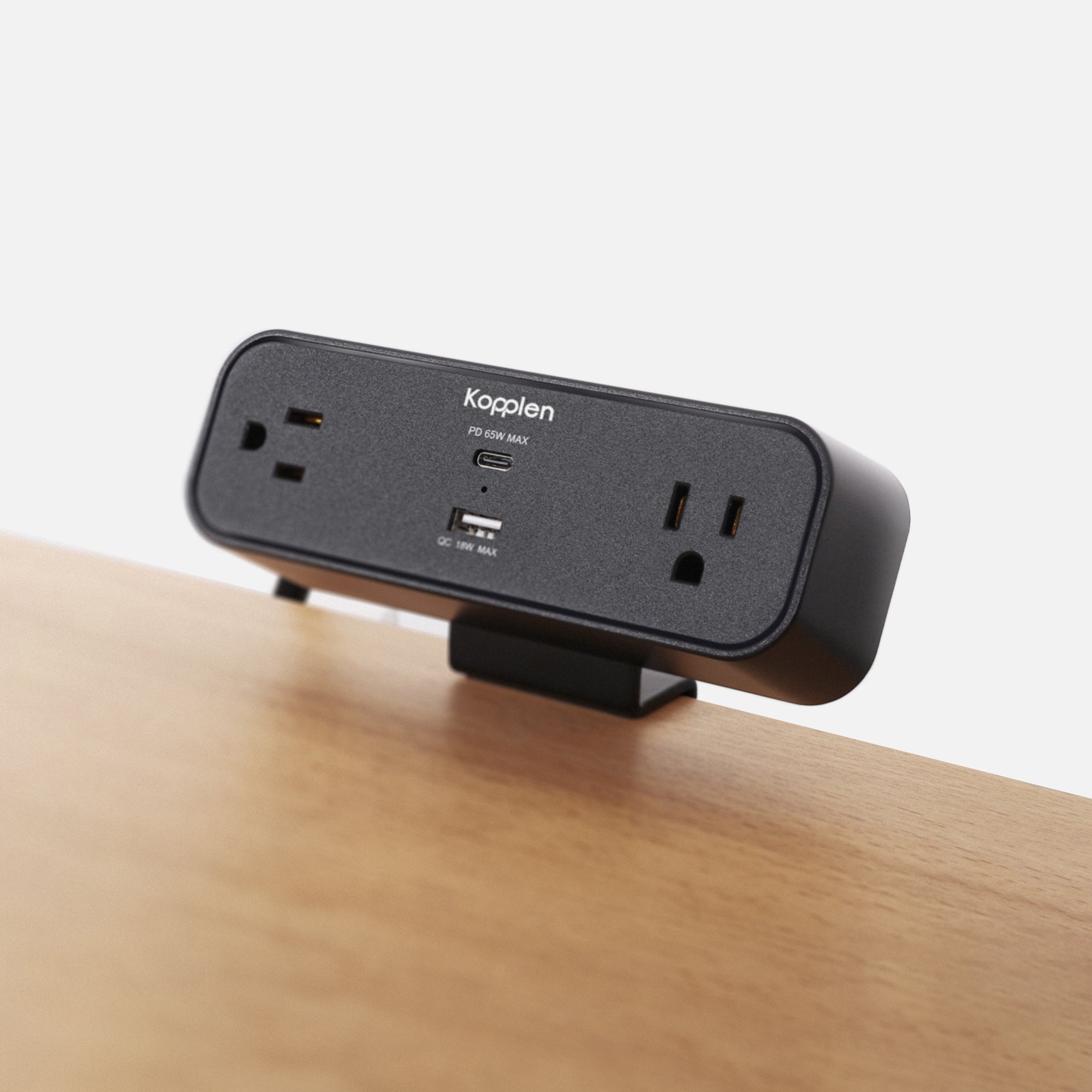 65W Desk Clamp Mounted Power Strip with Dual Outlets (US/CA) & USB C/A Ports - Perfect for Home Office, Gaming Setup and Workspace Organization