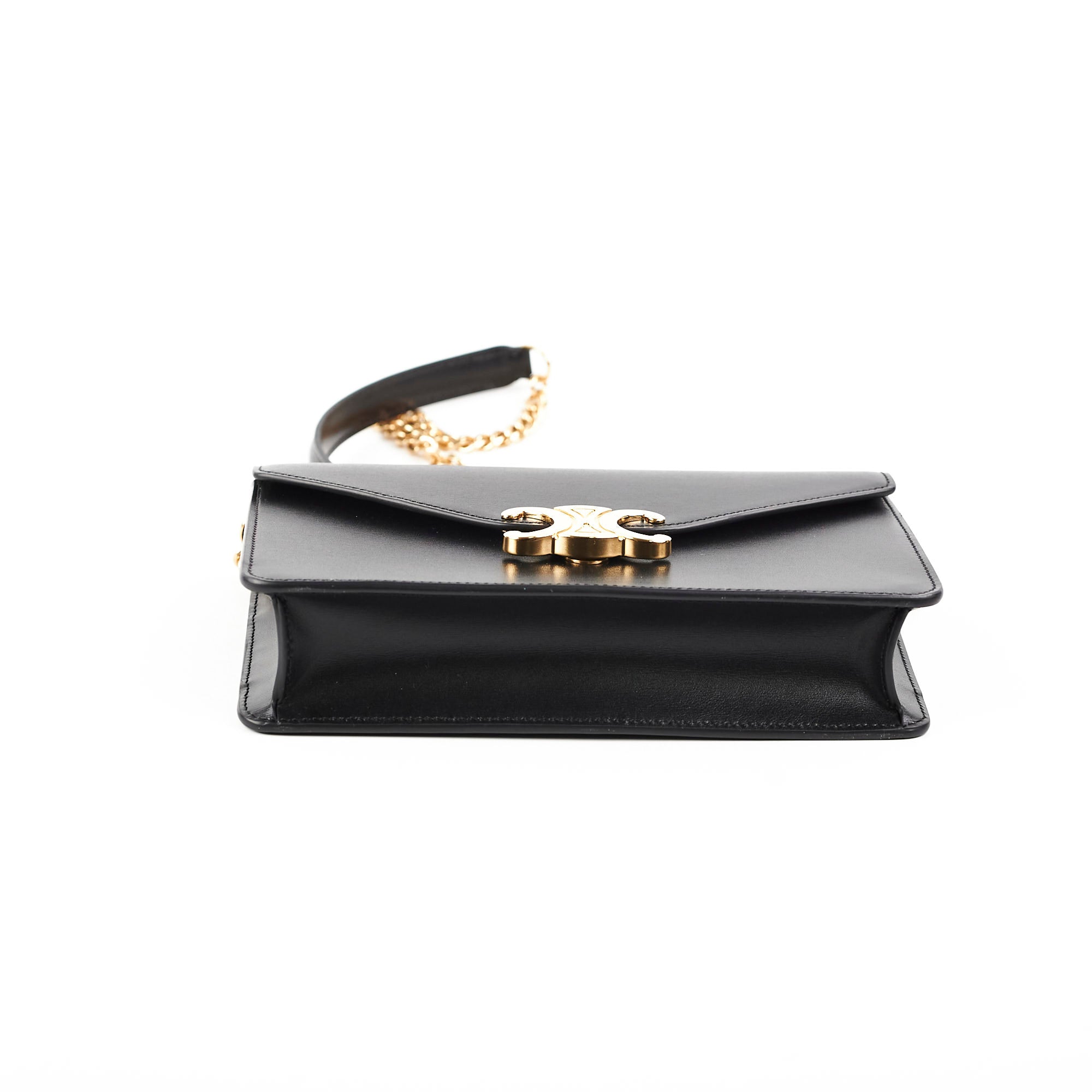Celine Triomphe Black Wallet On Chain WOC - Stylish Crossbody Bag for Women | Perfect for Evening Parties, Date Nights & Daily Essentials