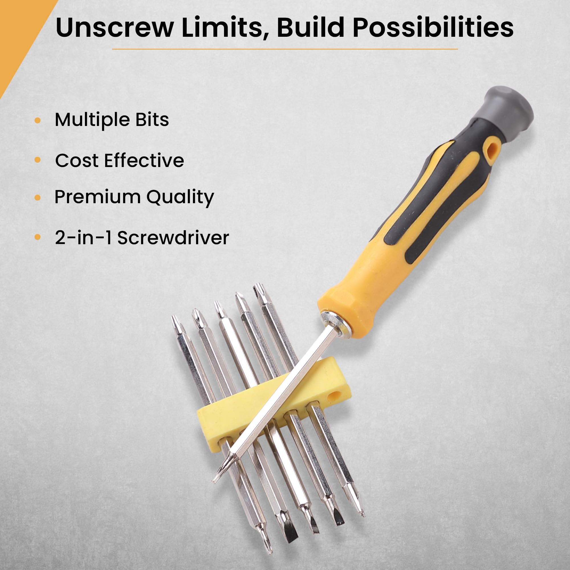 Cheston 12-in-1 Screwdriver Set with Interchangeable Bits | 12-Piece Precision Screwdriver Kit for Electronics, Laptops, PC & Machine Repair | Compact Multi-Purpose Hand Tool for Home, Office & DIY Projects