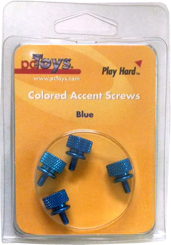 PCToys Speed Case Thumb Screw - Blue (4-Pack) | Easy-to-Install Computer Case Screws for Quick PC Builds & Upgrades | Perfect for DIY Computer Assembly & Hardware Maintenance