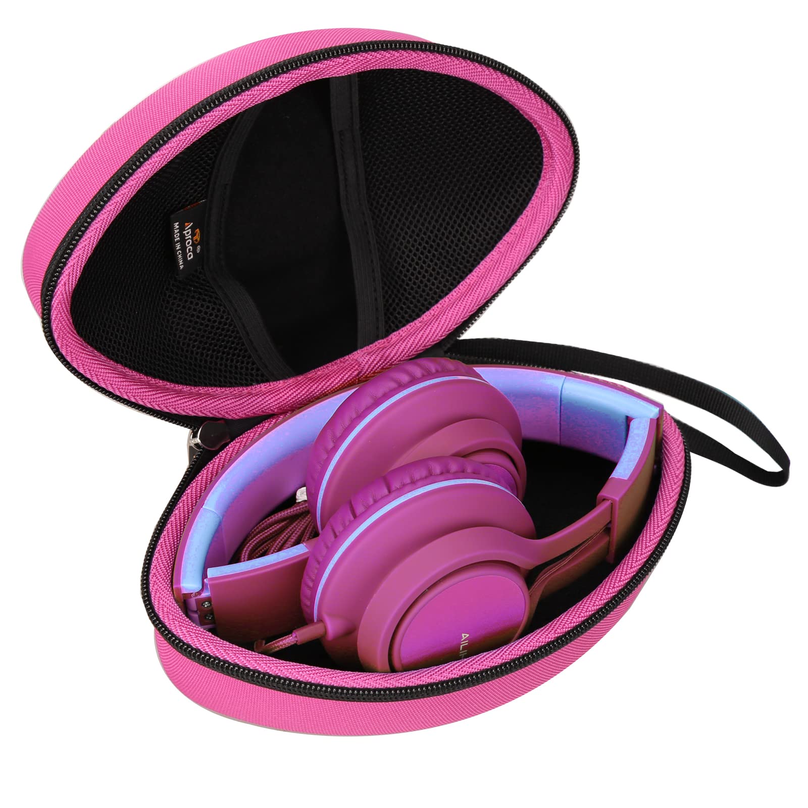 Aproca Hard Travel Storage Case for AILIHEN C8 & Tribit XFree Tune Headphones - Folding Lightweight Protective Headset Case (Red) - Perfect for Travel, Commuting & Headphone Storage