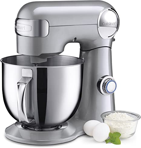 Refurbished Cuisinart SM50BC 5.5 Qt Stand Mixer in Silver - Certified with Warranty | Perfect for Baking, Mixing Dough & Kitchen Essentials