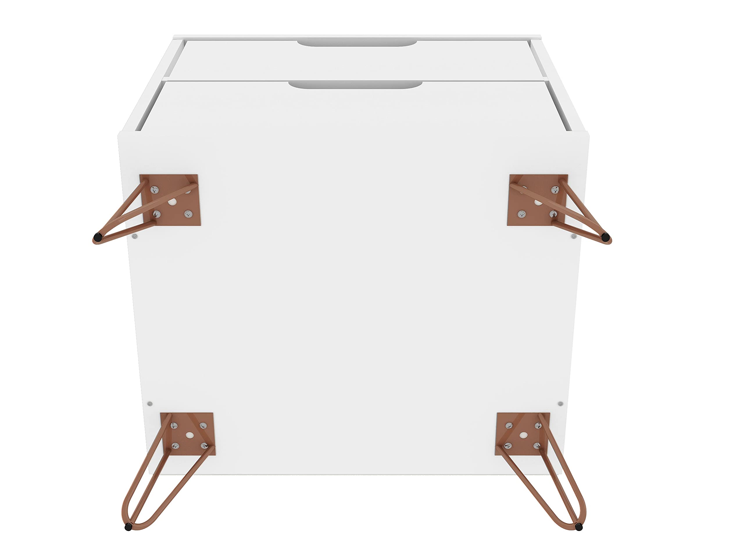 Mid Century Modern Nightstands Set of 2 - White Minimalist Bedside Tables with Drawers for Bedroom & Living Room | Storage Organizer & Display Shelf for Small Spaces | Perfect for Apartments, Dorms & Guest Rooms