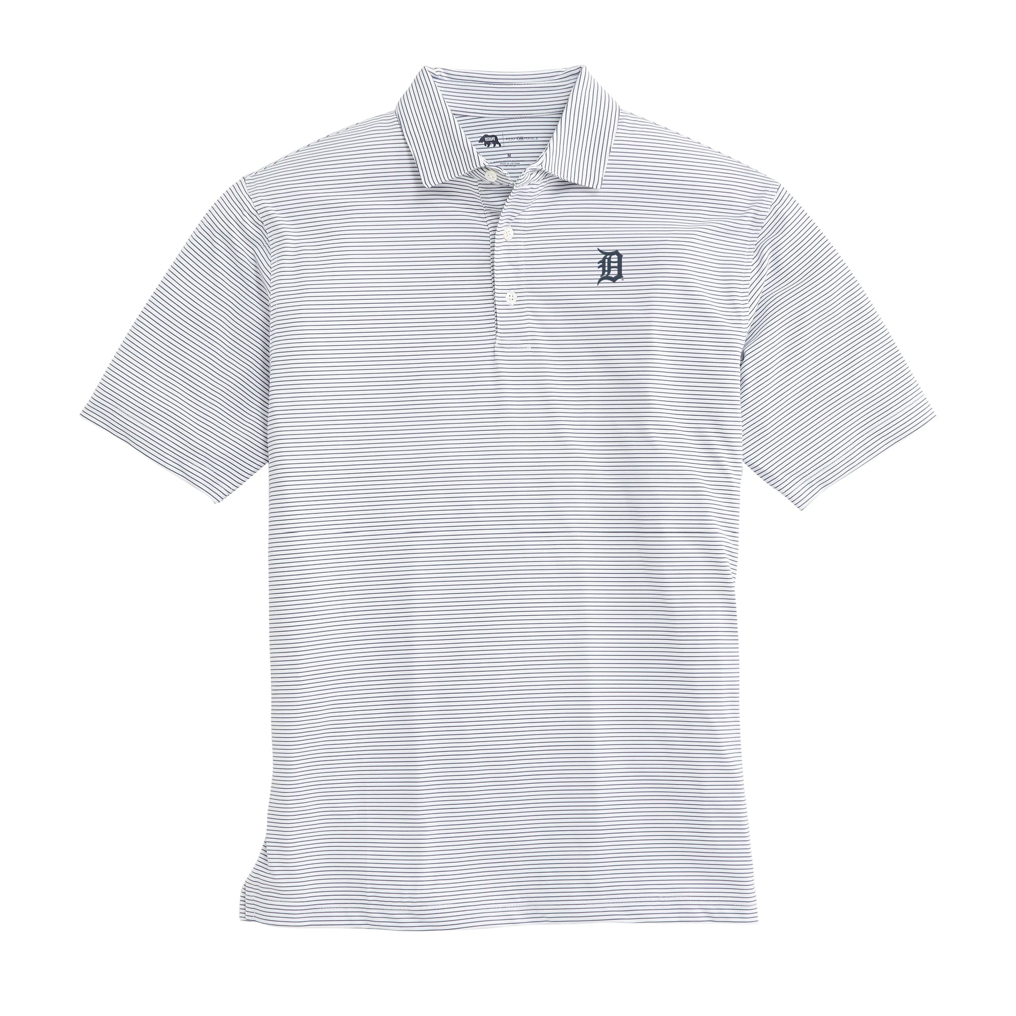 Detroit Tigers Birdie Stripe Performance Polo Shirt for Men - Moisture-Wicking Golf & Casual Wear - Official MLB Licensed Apparel