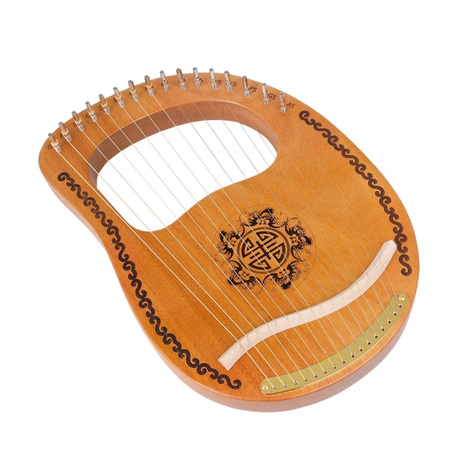 16 String Lyre Harp with Mahogany Body - Professional Musical Instrument with Tuning Wrench - Perfect for Beginners, Meditation, Celtic Music & Home Decor