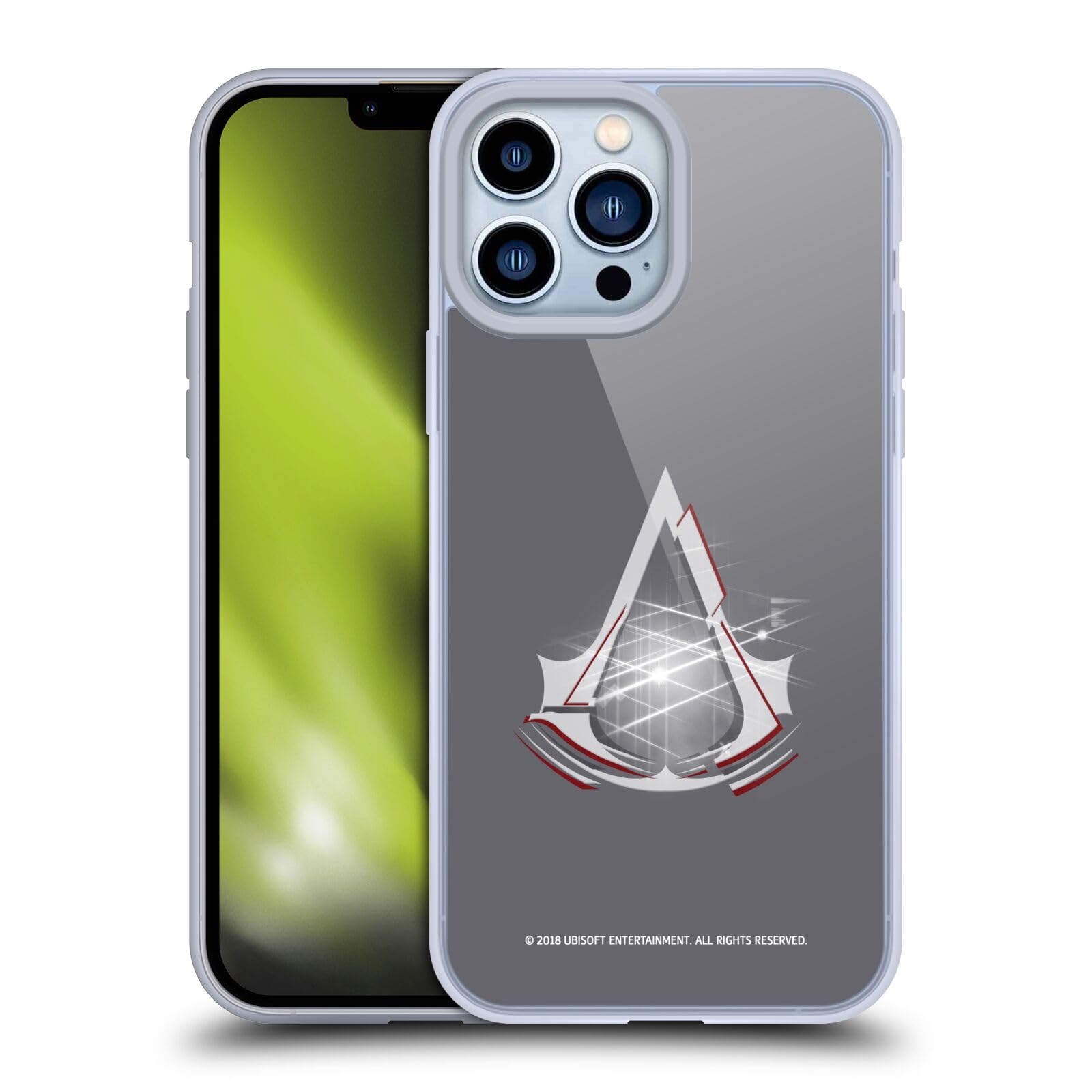 Officially Licensed Assassin's Creed Light Logo Soft Gel Case for Apple iPhone 13 Pro Max - Durable Protection & Stylish Gaming Design - Perfect for AC Fans, Daily Use & Gaming Enthusiasts