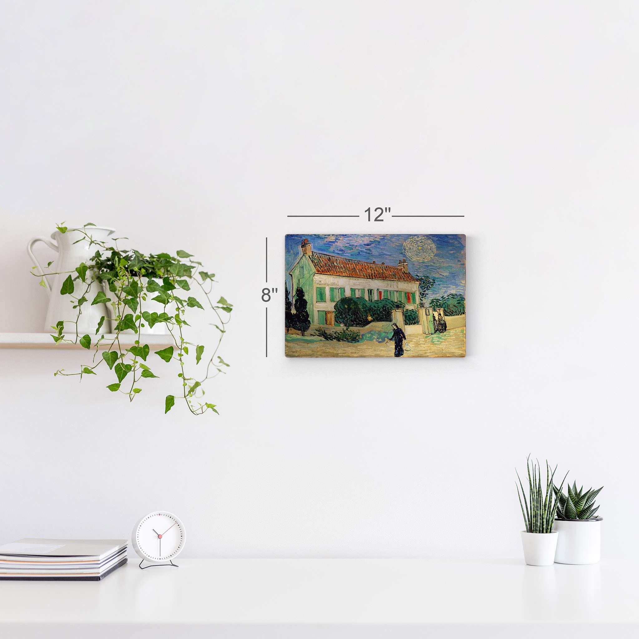 Vincent Van Gogh White House at Night 1890 Metal Print - Modern Wall Art Decor for Living Room, Kitchen, Office - Ready to Hang 20x30 Inches - Made in USA - Perfect for Home & Office Decor
