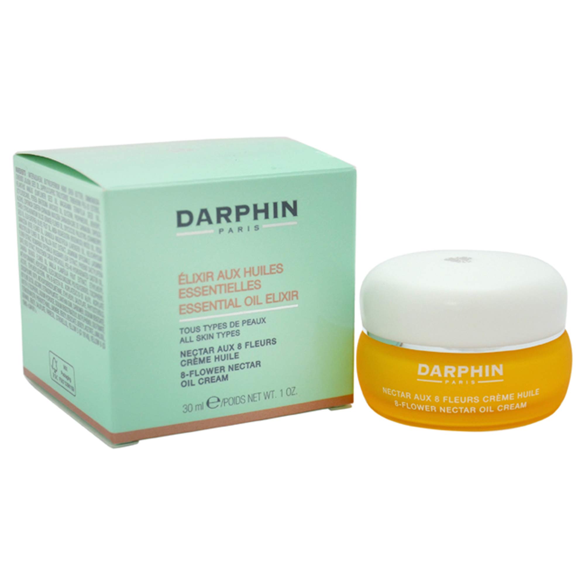 Darphin 8 Flower Nectar Oil Cream for Women - 1 Fl Oz Hydrating Anti-Aging Face Moisturizer | Day & Night Cream for Dry, Sensitive Skin | Perfect for Winter Skincare Routine & Travel-Size Luxury Beauty