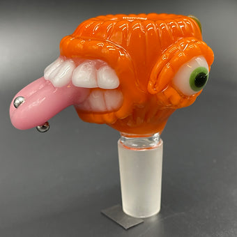 14mm Pumpkin Slide Glass Pipe - Handmade Smoking Accessory for Herbal Use | Perfect for Relaxation & Social Gatherings