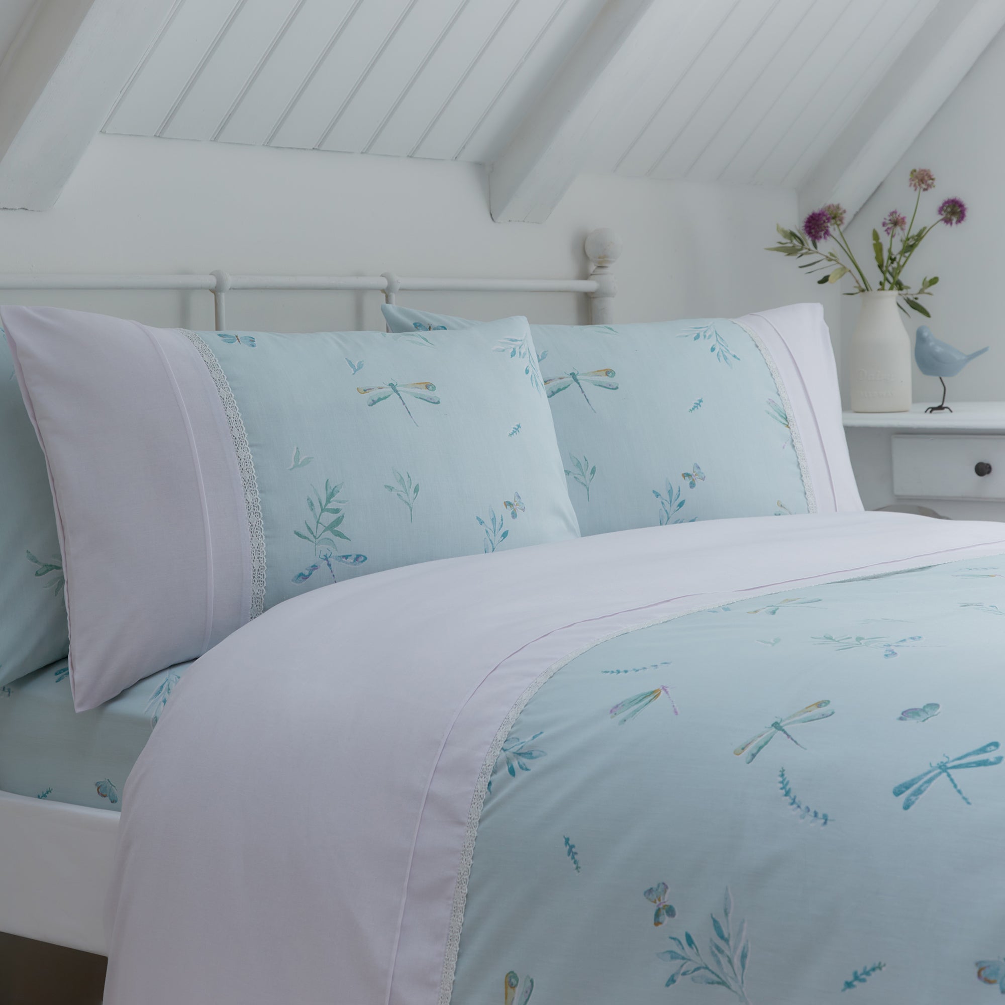 Premium D&D Fifi Fitted Bed Sheet Set - 28cm Deep Pocket, Duck Egg Blue - Soft & Breathable Bedding for Kids & Guest Rooms