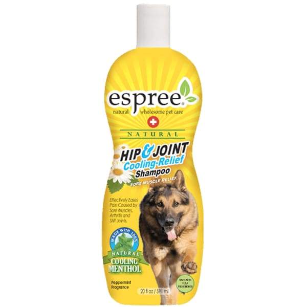 Espree Hip & Joint Cooling Relief Shampoo for Dogs - 20oz Soothing Formula with Aloe & Menthol - Relieves Joint Pain & Inflammation - Ideal for Senior Dogs & Post-Workout Use