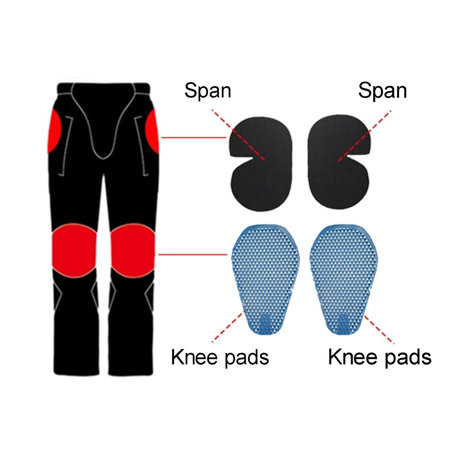 Men's Motorcycle Riding Pants with CE Certified Knee & Hip Armor - 4 Protective Pads for Safety Gear (4 Styles) - Perfect for Street Biking, Motocross & Adventure Touring