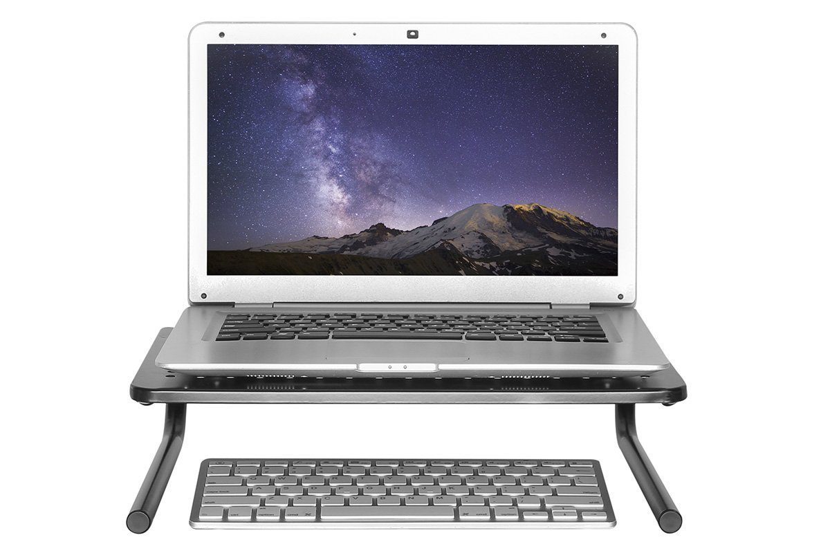 Adjustable Black Pop Monitor & Laptop Stand - Ergonomic Riser for Home & Office Workspace - Perfect for Computer, Notebook, MacBook & Tablet Use