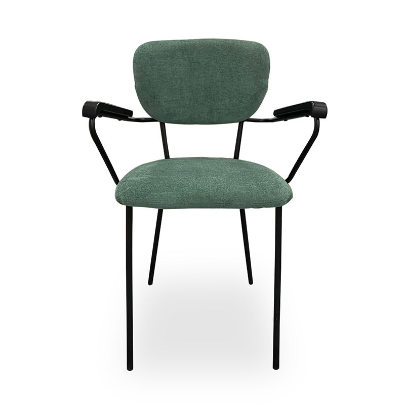 KELBY Modern Arm Chair - Jade Green & Black Upholstered Accent Chair for Living Room, Bedroom, or Office - Comfortable Lounge Seating for Home Decor