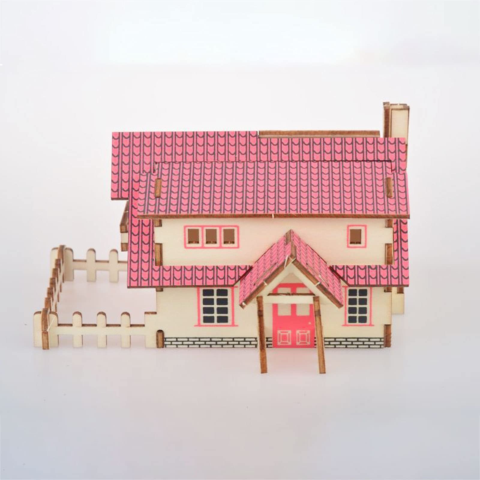3D Wooden Puzzle for Kids Ages 14+ and Adults - Western Style Cabin with Mini House (20 Pieces) - Educational STEM Toy & Creative Gift for Family Game Night, Birthday Parties, and Home Decor