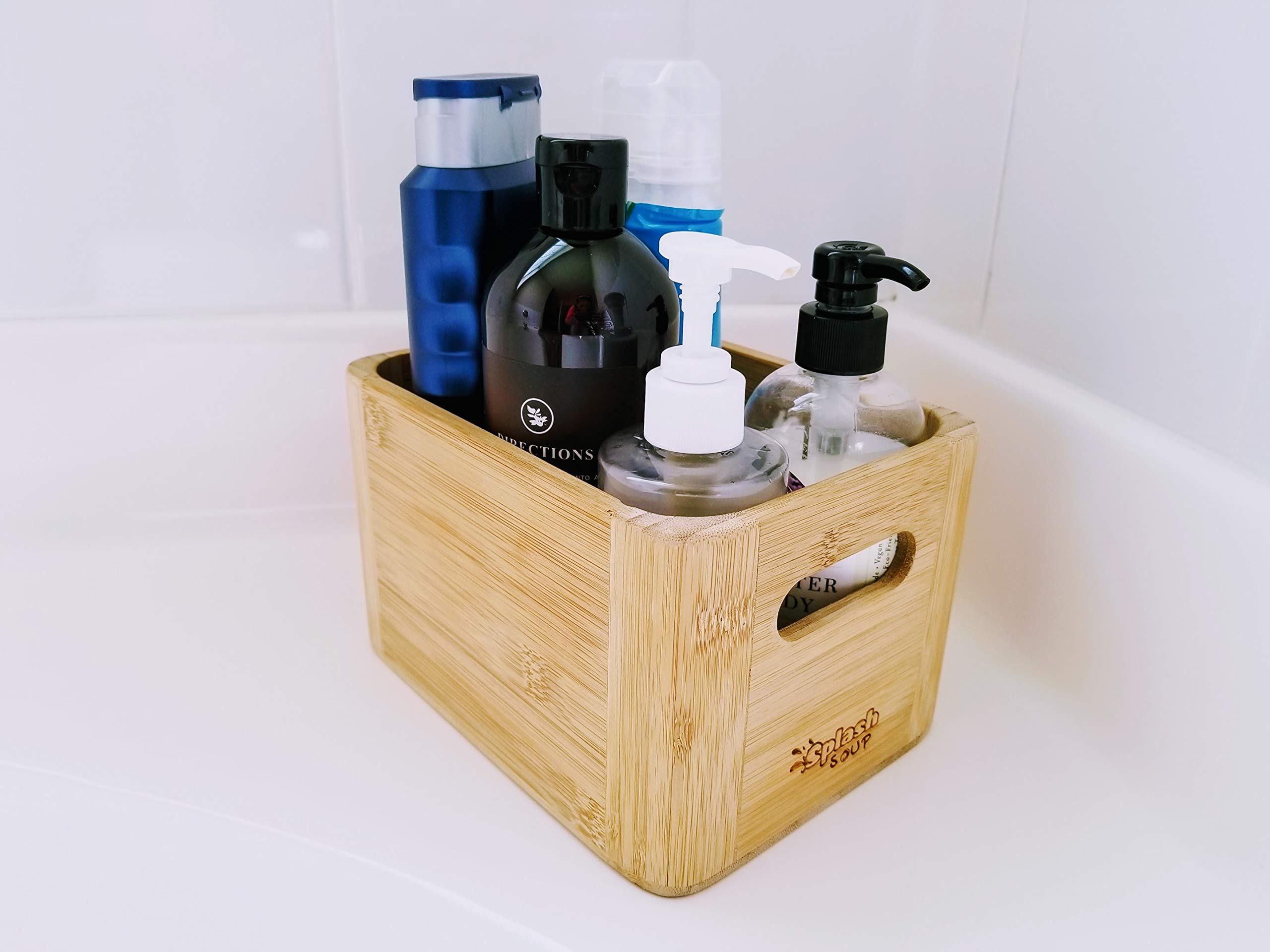 Bamboo Organizer for Bathroom, Kitchen & Picnic - Cosmetic Storage, Spice Holder, Condiment Box & Grill Utensil Organizer | Perfect for Home Organization & Outdoor Dining