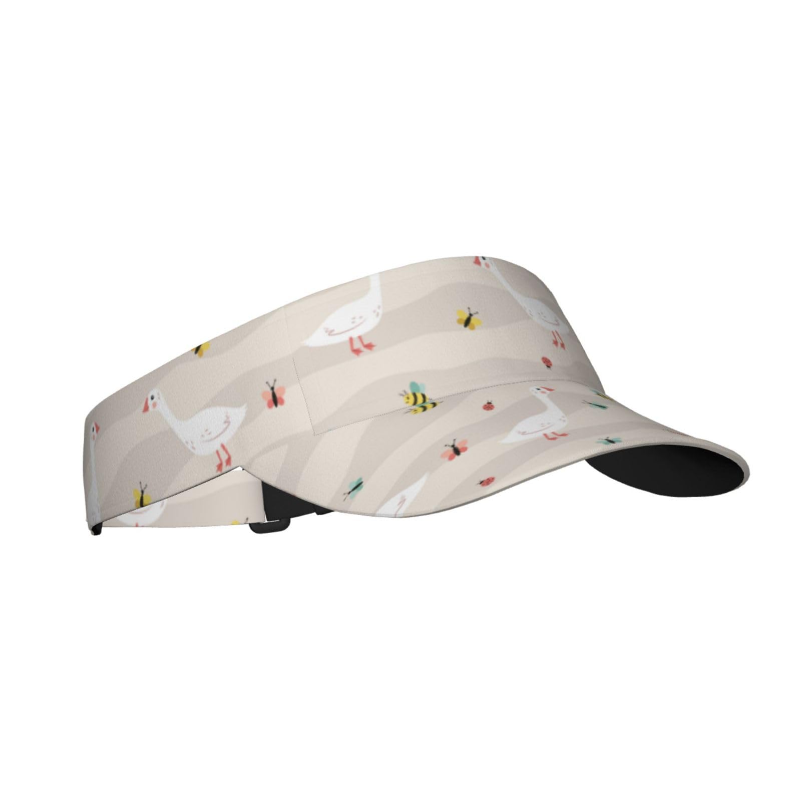 Pevtufa Geese & Floral Print Sun Visor Hat for Women & Men - UV Protection Sport Visor for Tennis, Golf, Running & Outdoor Activities