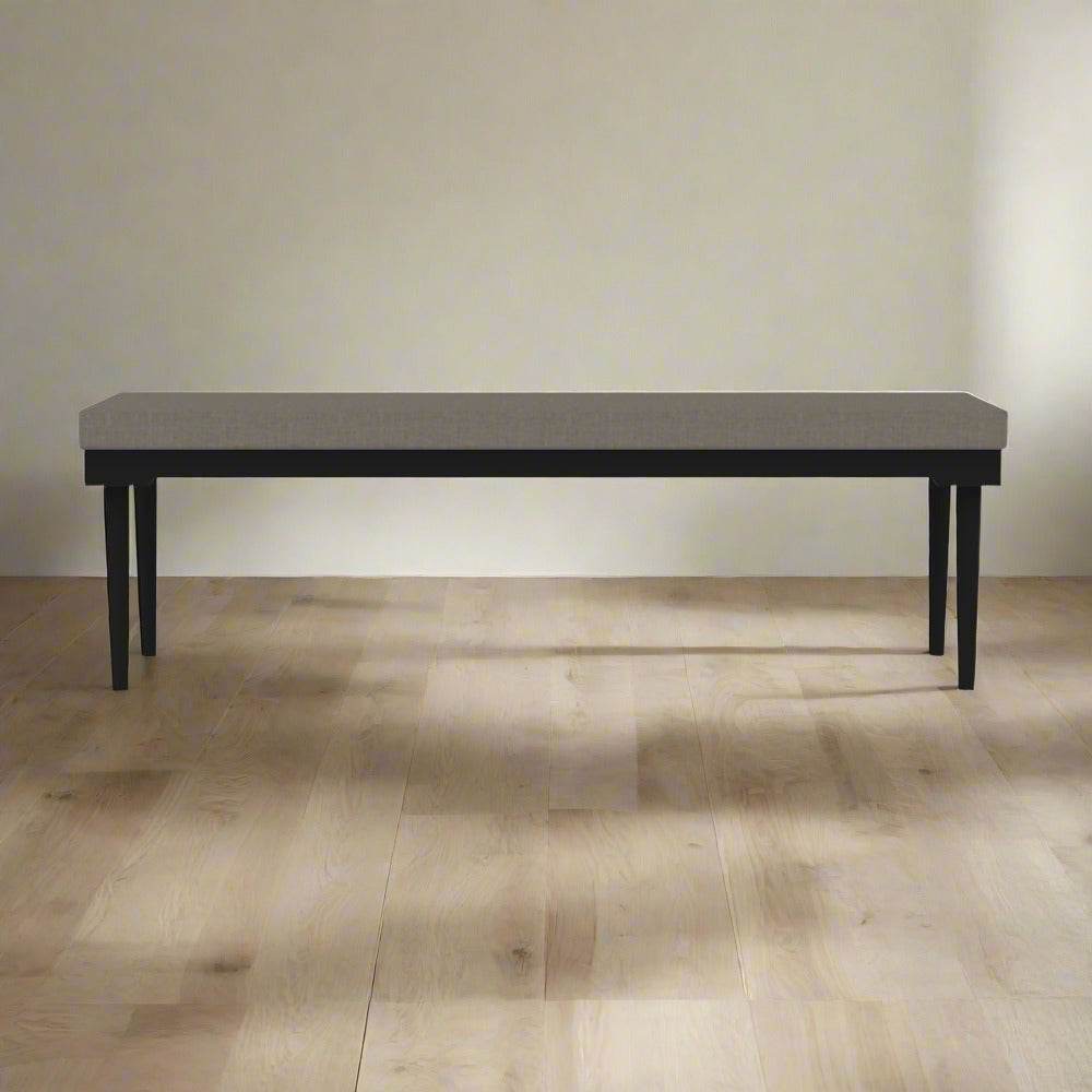 Duke Faux Leather Dining Bench - Modern Upholstered Kitchen Bench Seat with Metal Legs, Perfect for Dining Room, Kitchen Island, Entryway & Breakfast Nook