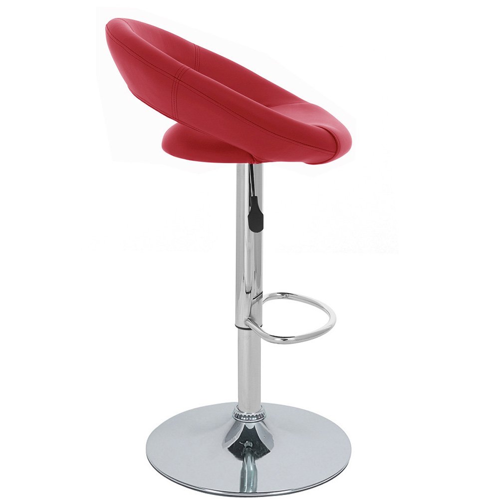Rho Leather Adjustable Height Counter Bar Stool - Cherry Red for Modern Kitchen & Home Bar Decor
