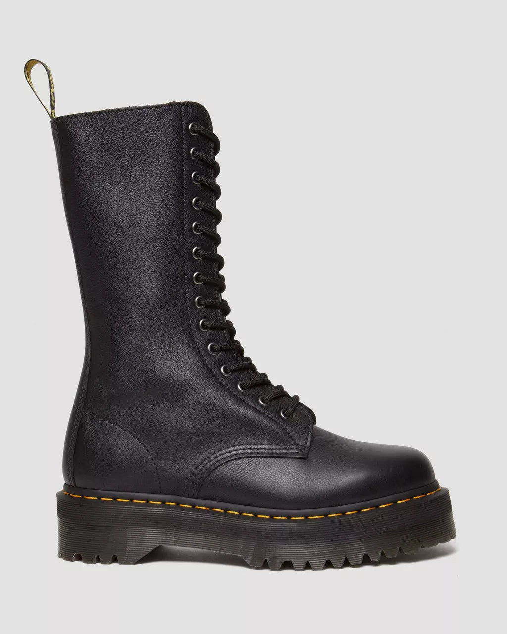 1B99 Pisa Leather Mid Calf Boots for Women - Black Quad Heel, Comfortable & Stylish Ankle Boots for Fall/Winter, Office & Night Out