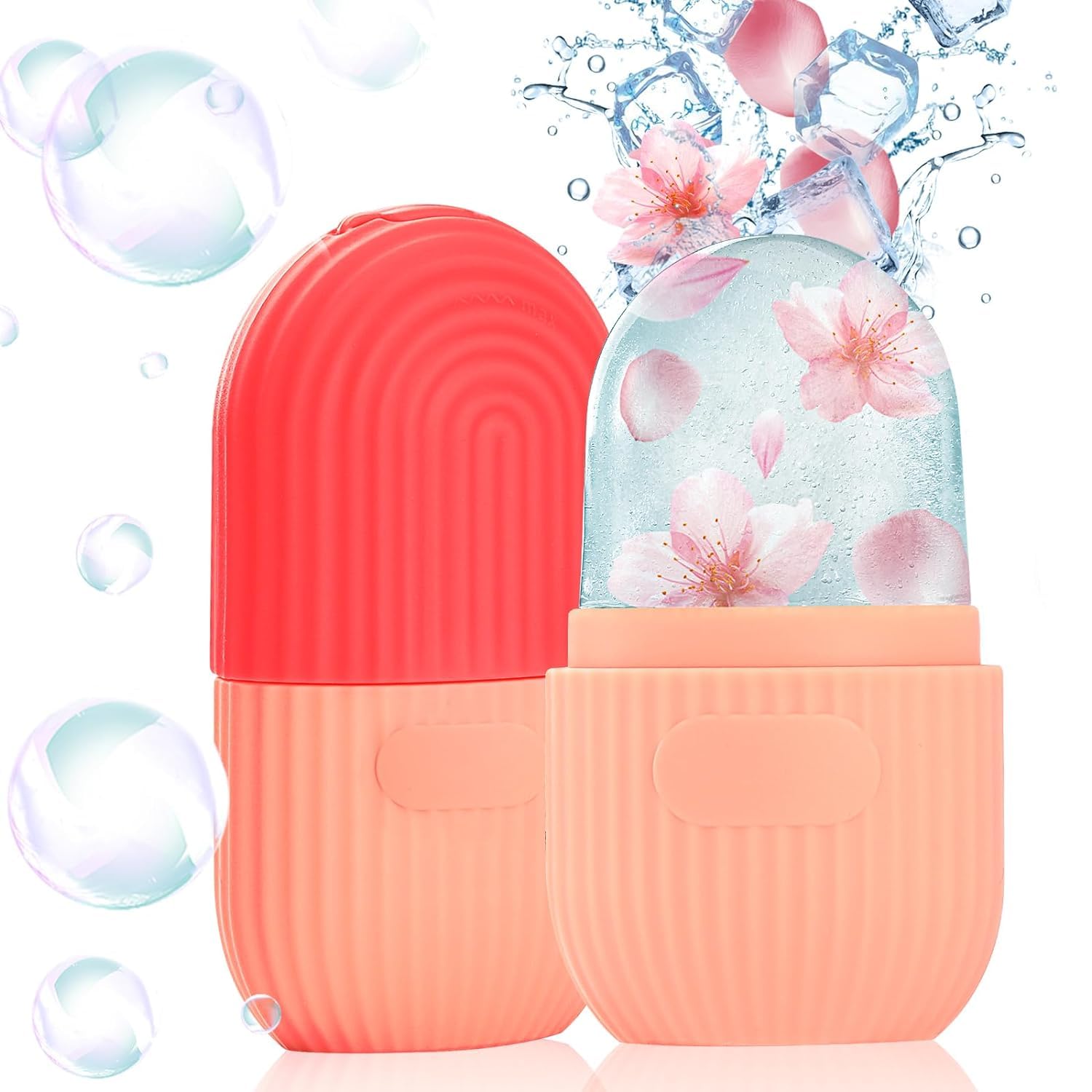 LOZOX Ice Roller for Face & Eyes - Cooling Facial Massage Tool for Puffiness & Dark Circles | Skin Care Ice Roller with Gua Sha Benefits | Reusable Silicone Ice Cube Mold for Beauty Routine | Perfect for Morning Depuffing & Post-Workout Skin Refresh