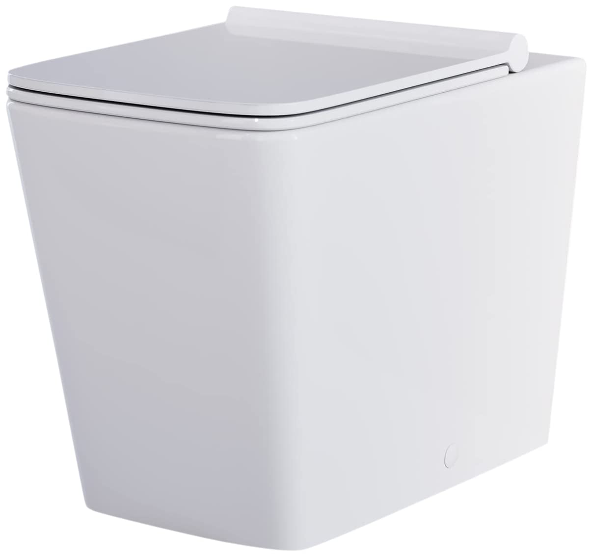 Concorde Back to Wall Concealed Tank Toilet Bowl Bundle - Glossy White Modern Water-Saving Bathroom Toilet for Small Space & Luxury Homes