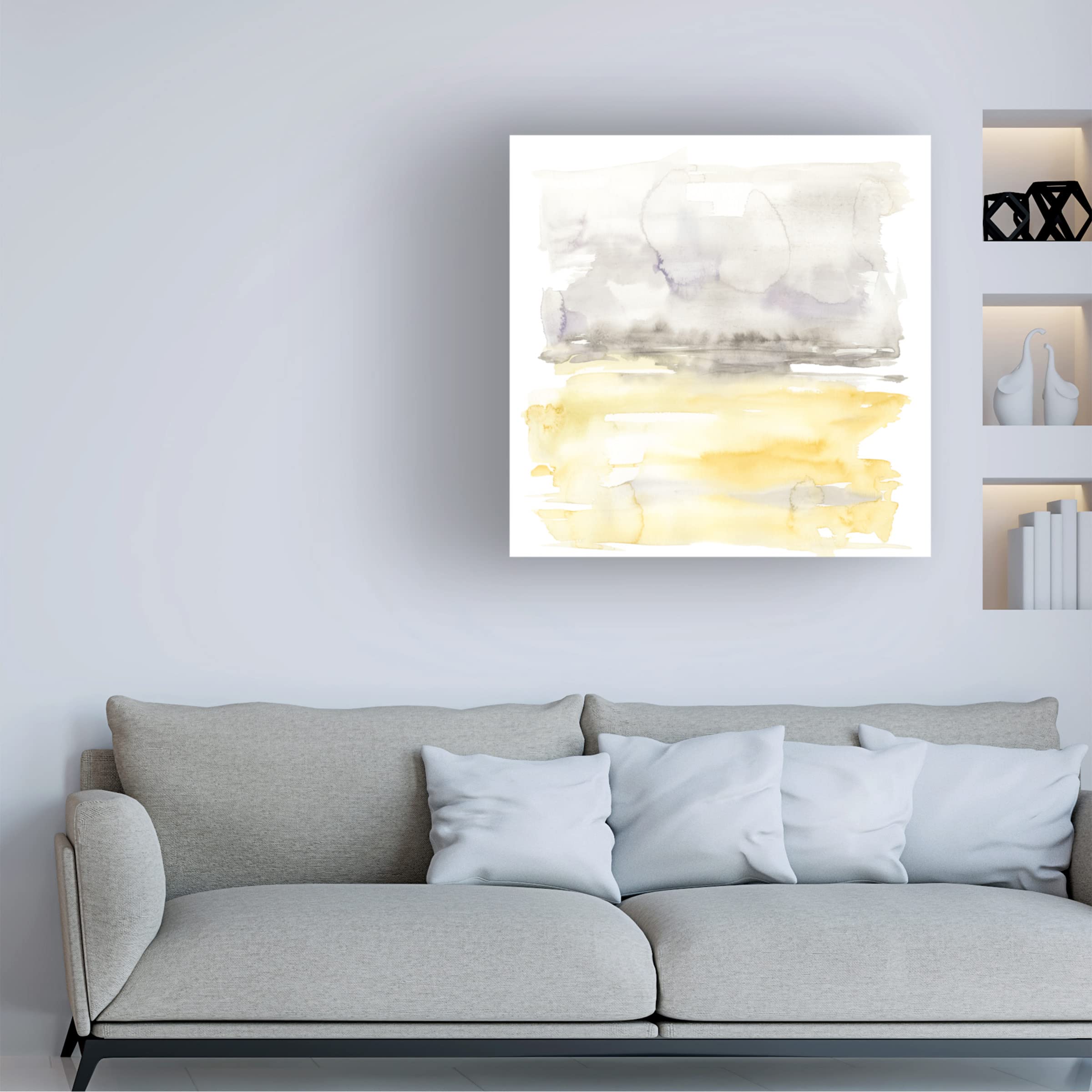 Jennifer Goldberger 'Winter Horizon Line I' Canvas Wall Art Print - Modern Landscape Painting for Living Room, Bedroom & Office Decor
