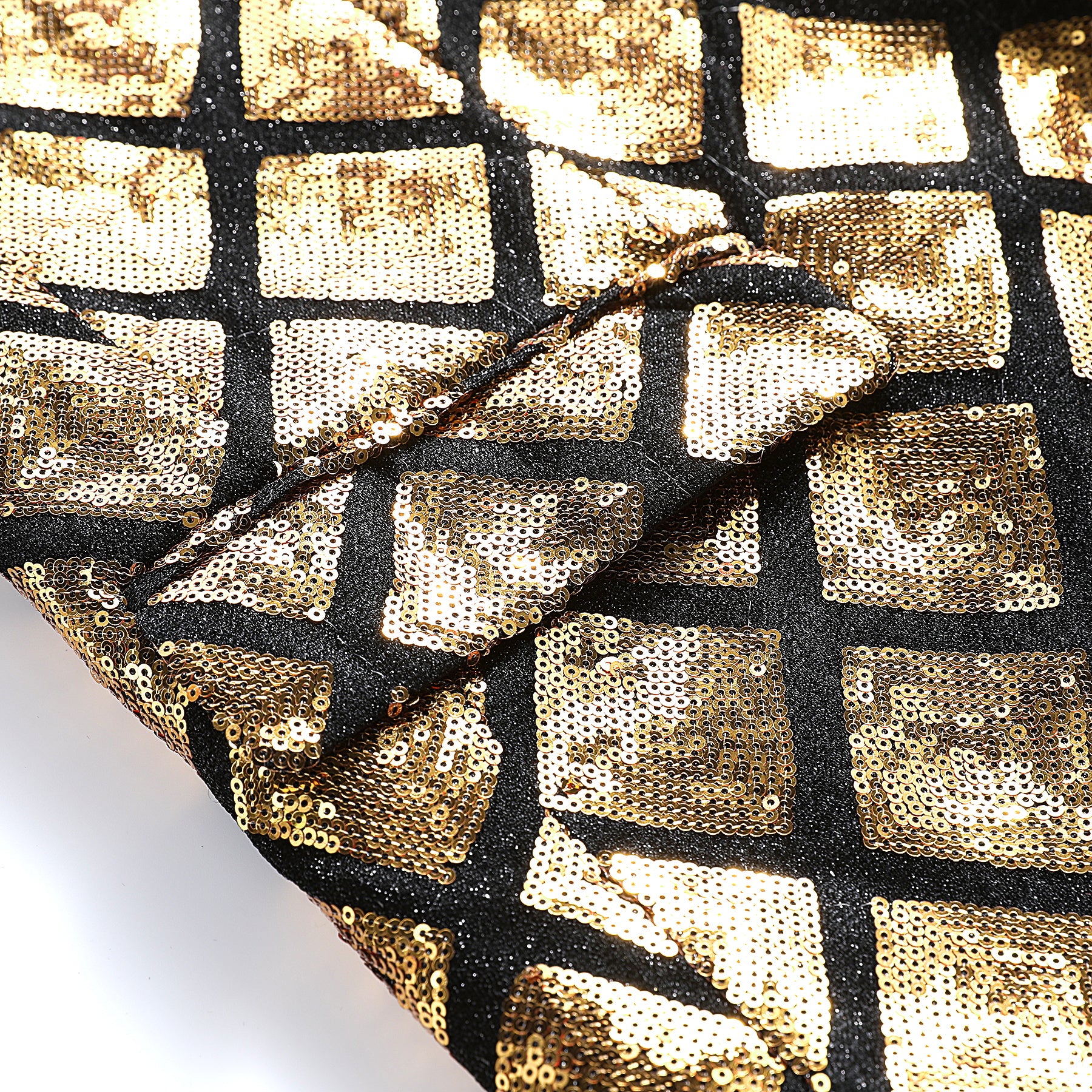 Men's Gold Glitter Checkered Blazer Jacket for Party, Wedding & Prom - Stylish Formal Wear for Special Occasions