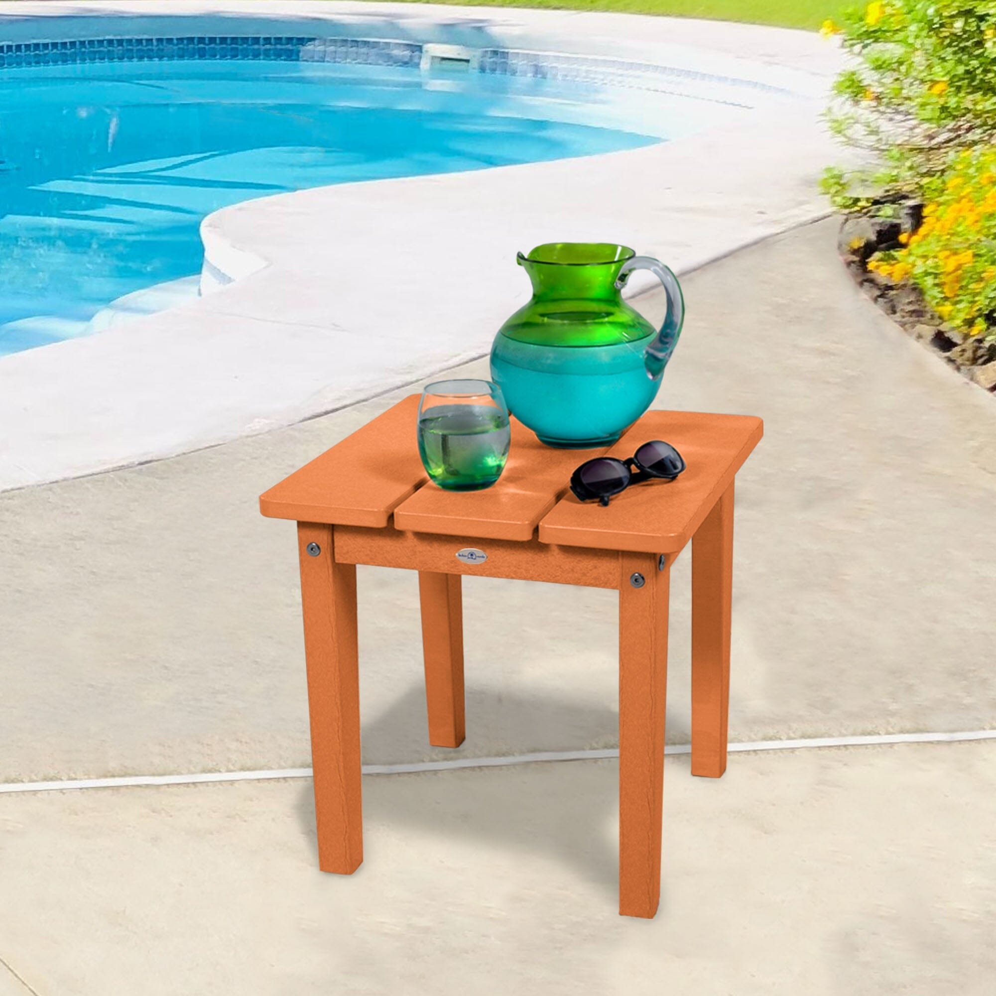 Adirondack Side Table - Outdoor Patio Furniture, Waterproof & Durable Small End Table for Garden, Deck, Poolside - Perfect for Drinks, Books & Decor
