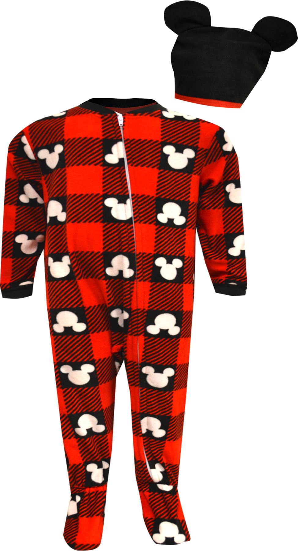 Disney Mickey Mouse Fleece Footie Pajamas for Toddler Boys - Warm & Cozy Winter Sleepwear for Kids | Perfect for Bedtime, Lounging & Holiday Gifts