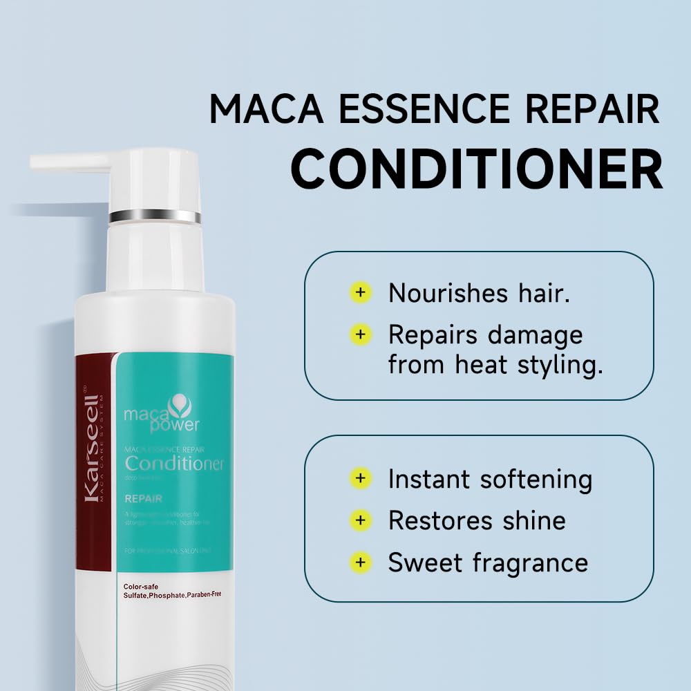 Karseell Maca Power Volumizing Shampoo and Conditioner Set for Fine Hair - Lightweight Formula Adds Volume to Flat Hair, Dermatologist Tested & pH Balanced - Perfect for Daily Hair Care & Salon-Quality Results at Home