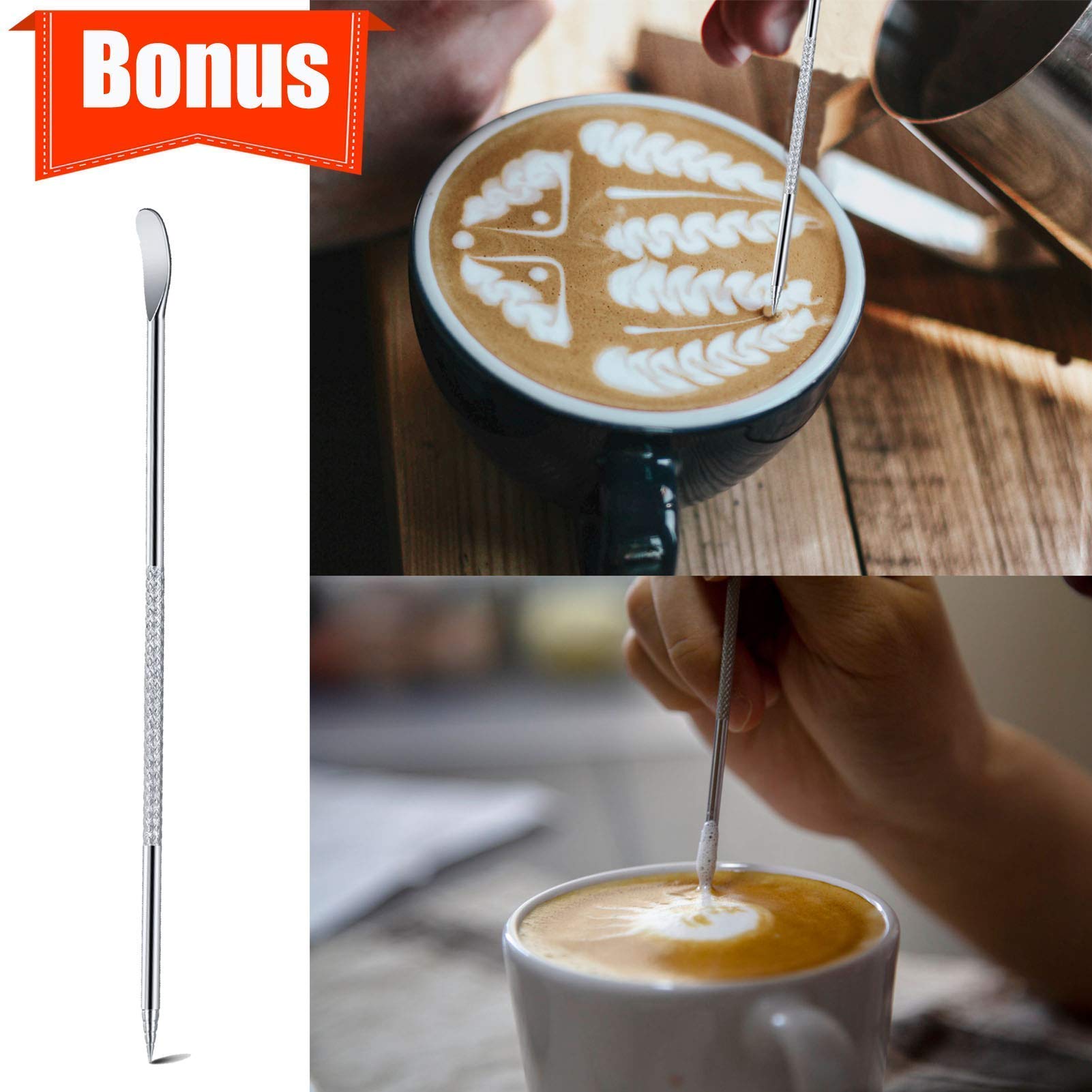 20oz Stainless Steel Milk Frothing Pitcher for Espresso & Cappuccino - Barista Tools with Latte Art Pen for Coffee Machine Accessories | Perfect for Home & Professional Use, Latte Art & Coffee Decorating