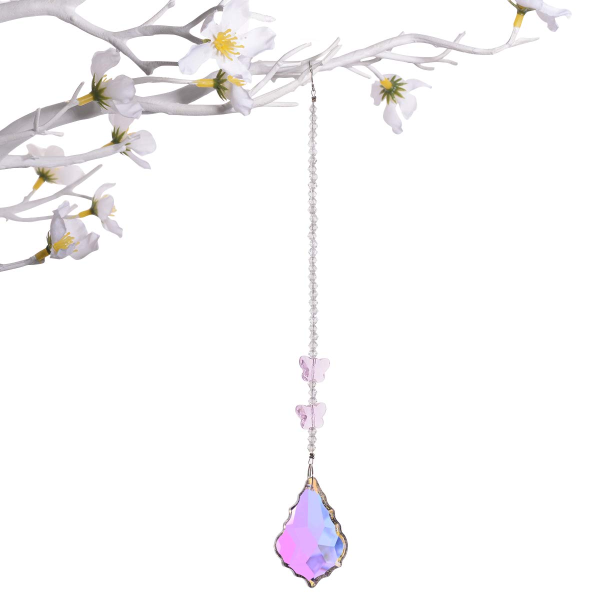 Crystal Glass Prism Ball - Rainbow Maker with Chakra AB Coating - Hanging Suncatcher for Windows, Home Decor & Spiritual Healing - Perfect Gift Set (Pack of 3) for Meditation Rooms, Living Spaces & Outdoor Gardens