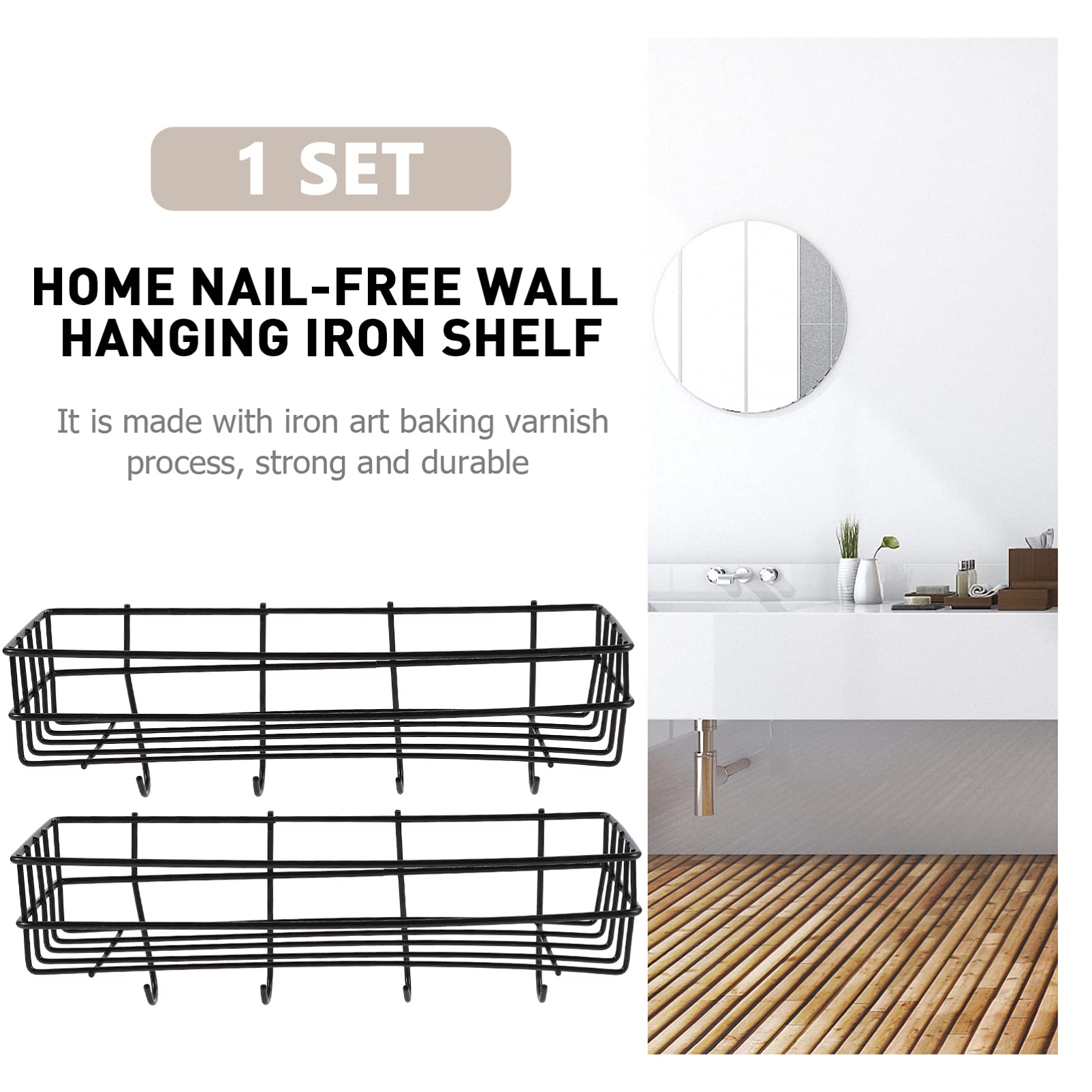 Black Under Desk Cable Management Rack - Cabilock Desk Topper Shelf for Organizing Wires & Cords - Under Desk Cable Tray & Organizer for Office, Home, Kitchen & Bathroom - Perfect for Desktop, Computer & TV Stands