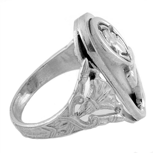 Authentic Egyptian Jewelry - Sterling Silver Scarab & Ankh Ring Size 8 | Unique Handmade Pharaoh-Inspired Ring for Women | Perfect for Spiritual Protection, Boho Fashion & Gift Giving