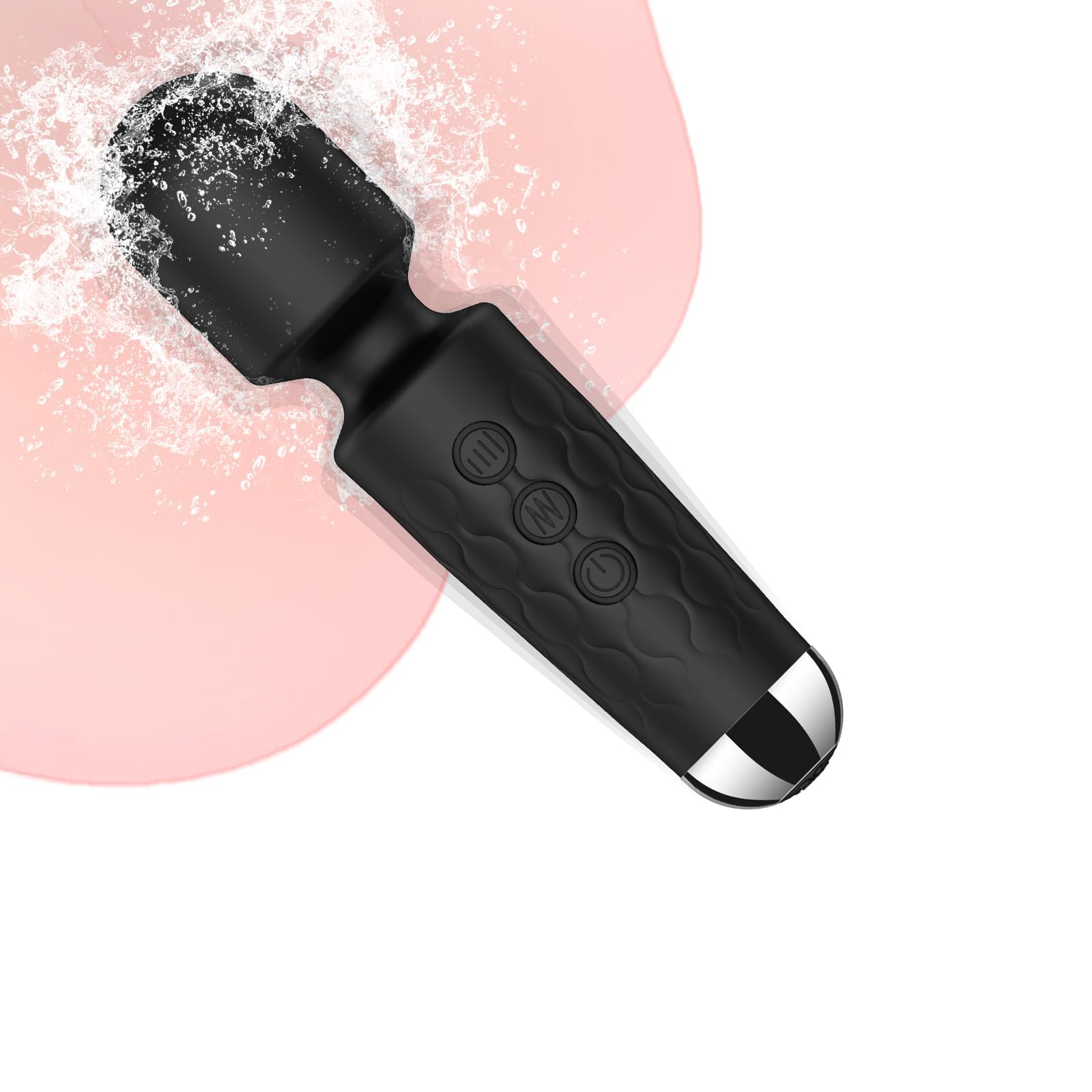 Powerful Mini Wand Vibrator for Women - 20 Patterns & 8 Speeds Clitoral Stimulator, Quiet Rechargeable Sex Toy - Perfect for Solo Play, Couples Intimacy & Sensual Gifts (Black)
